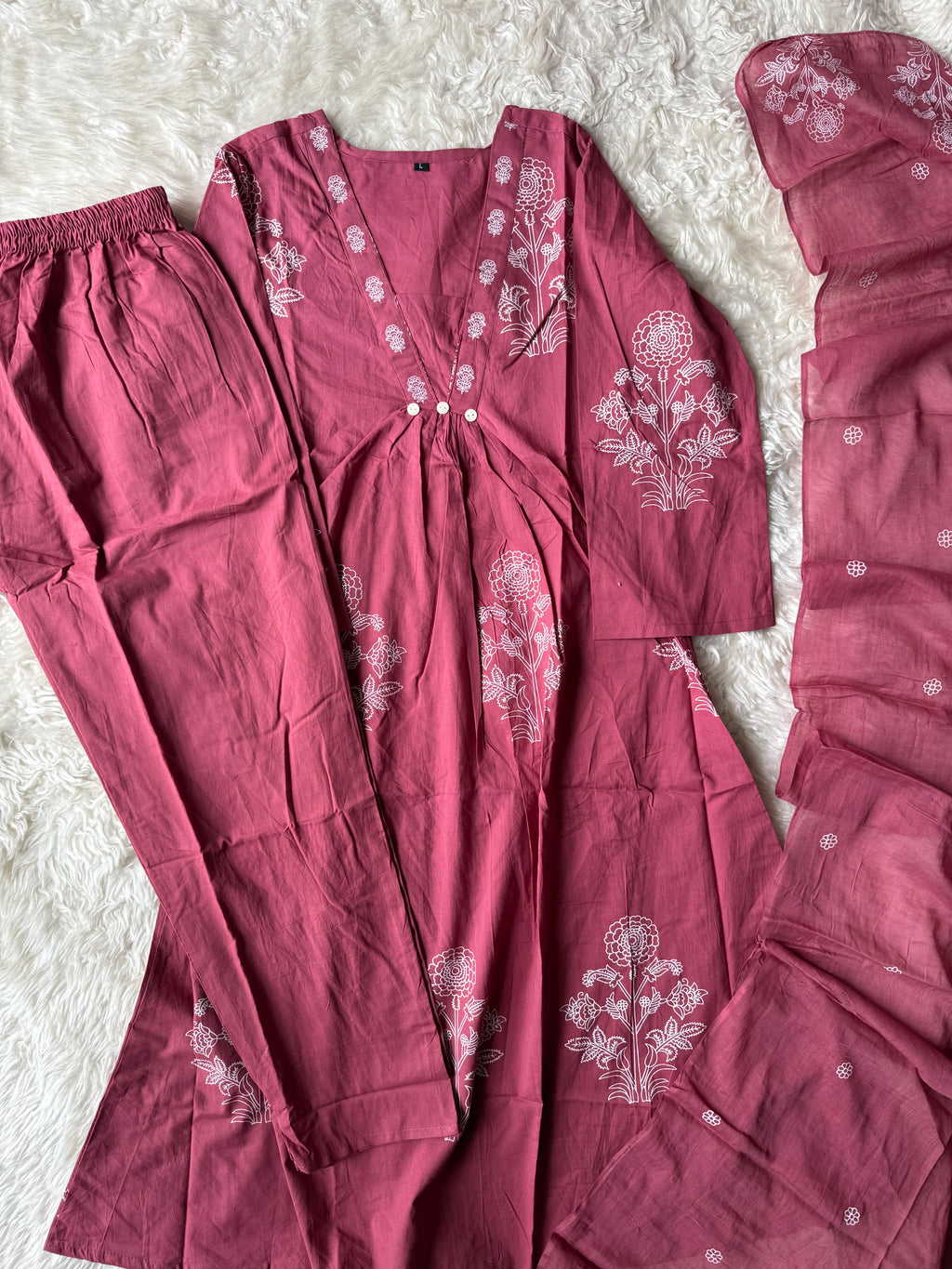 Budget Friendly Kurti Pant Dupatta Set