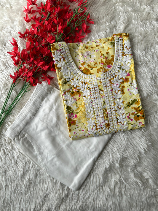 Rayon Kurti Pant Set