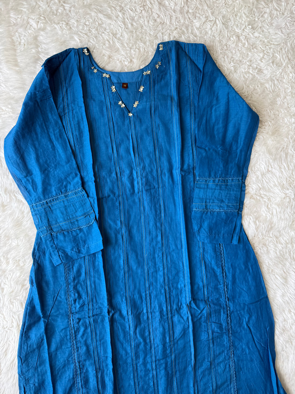 Mul Chanderi Kurti Pant Dupatta Set