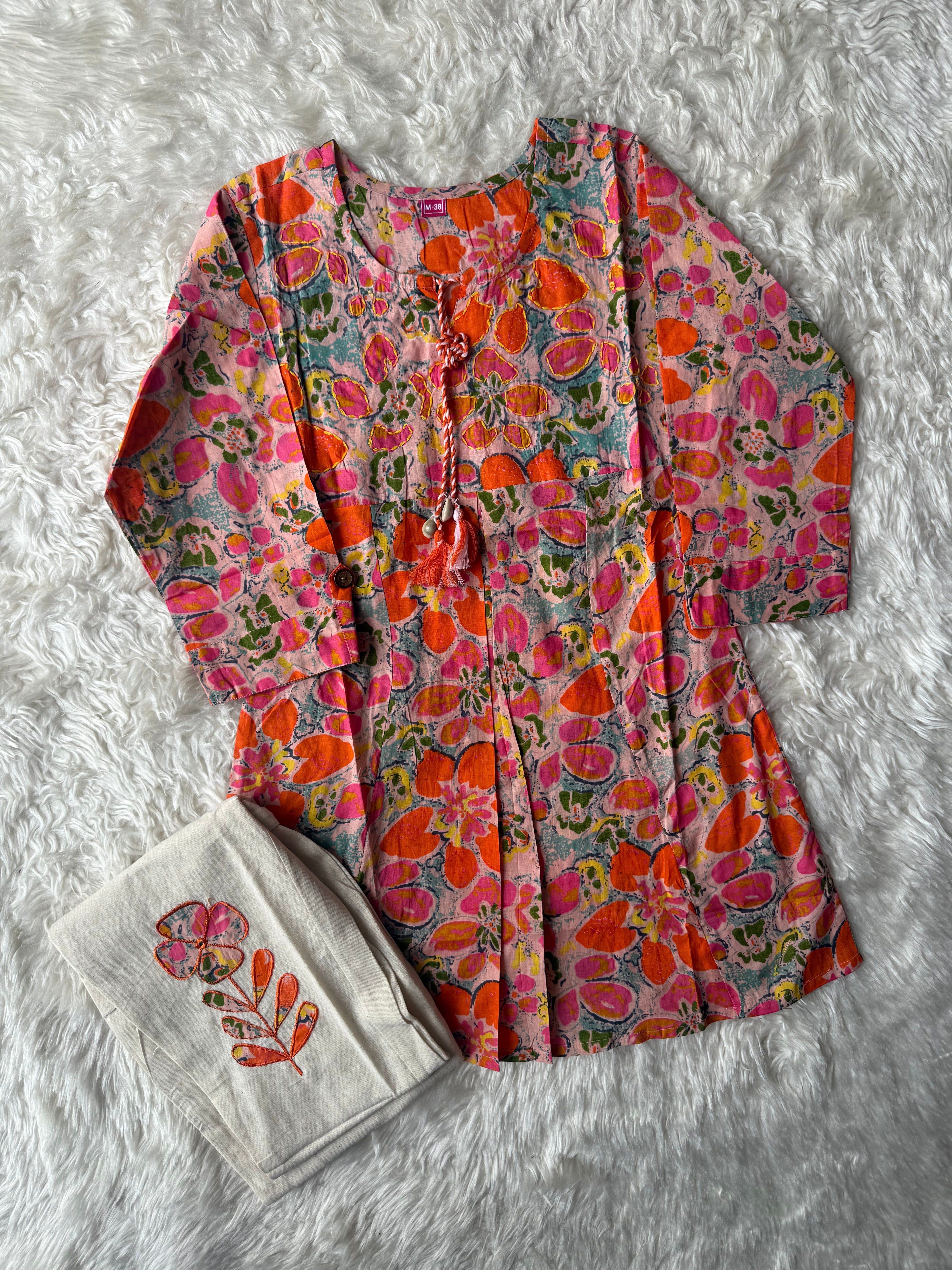 Breathable Cotton Patch Work Co-ord Set
