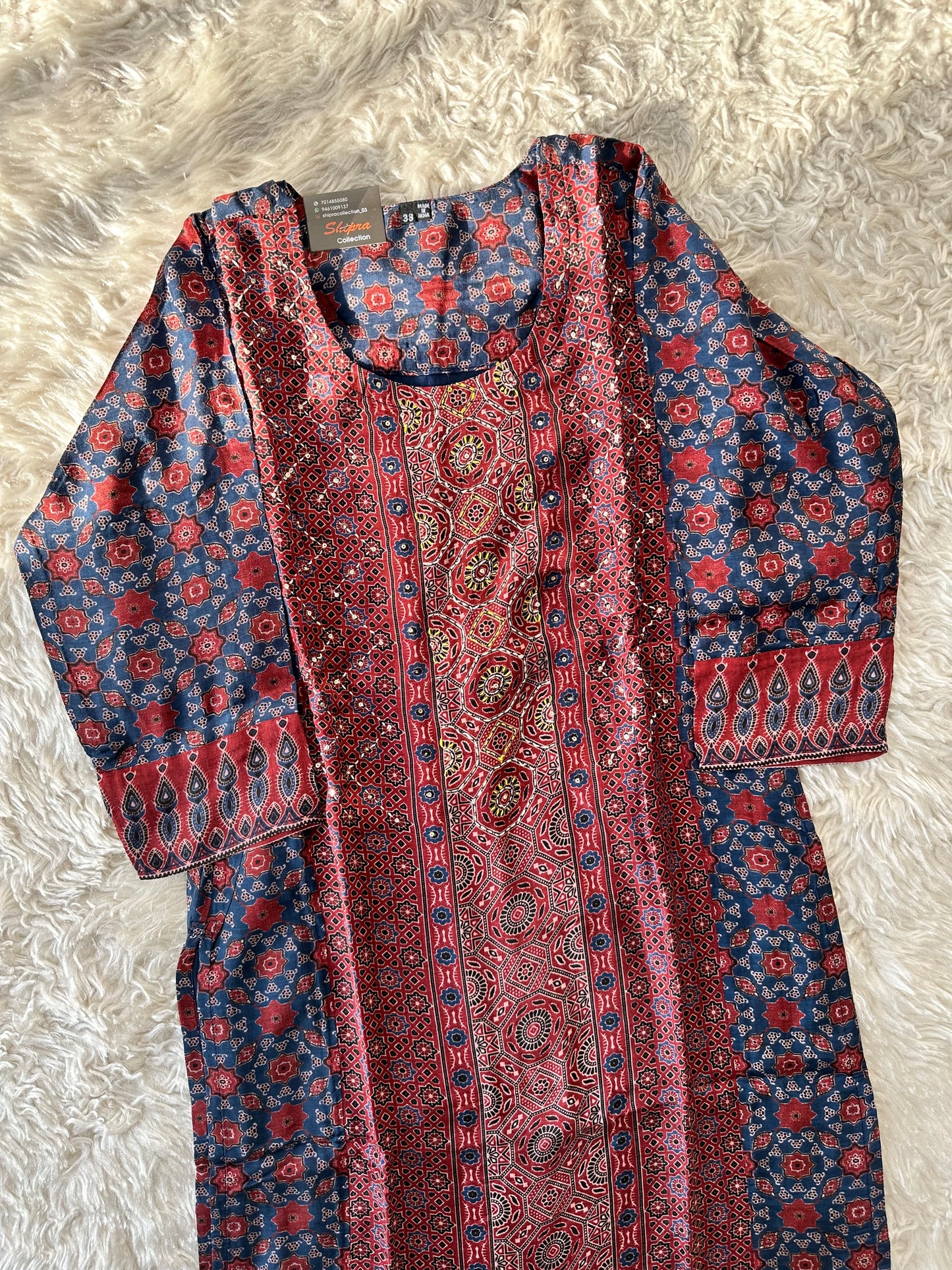 Crepe Silk Kurti Pant Dupatta Set