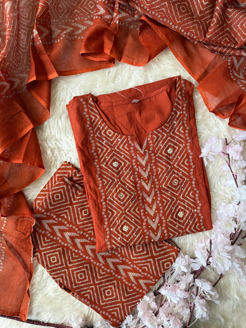 Premium Cotton Kurti Pant Dupatta Set
