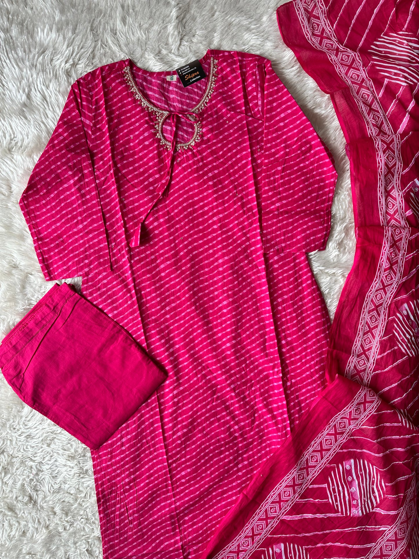 Premium Cotton Kurti Pant Dupatta Set