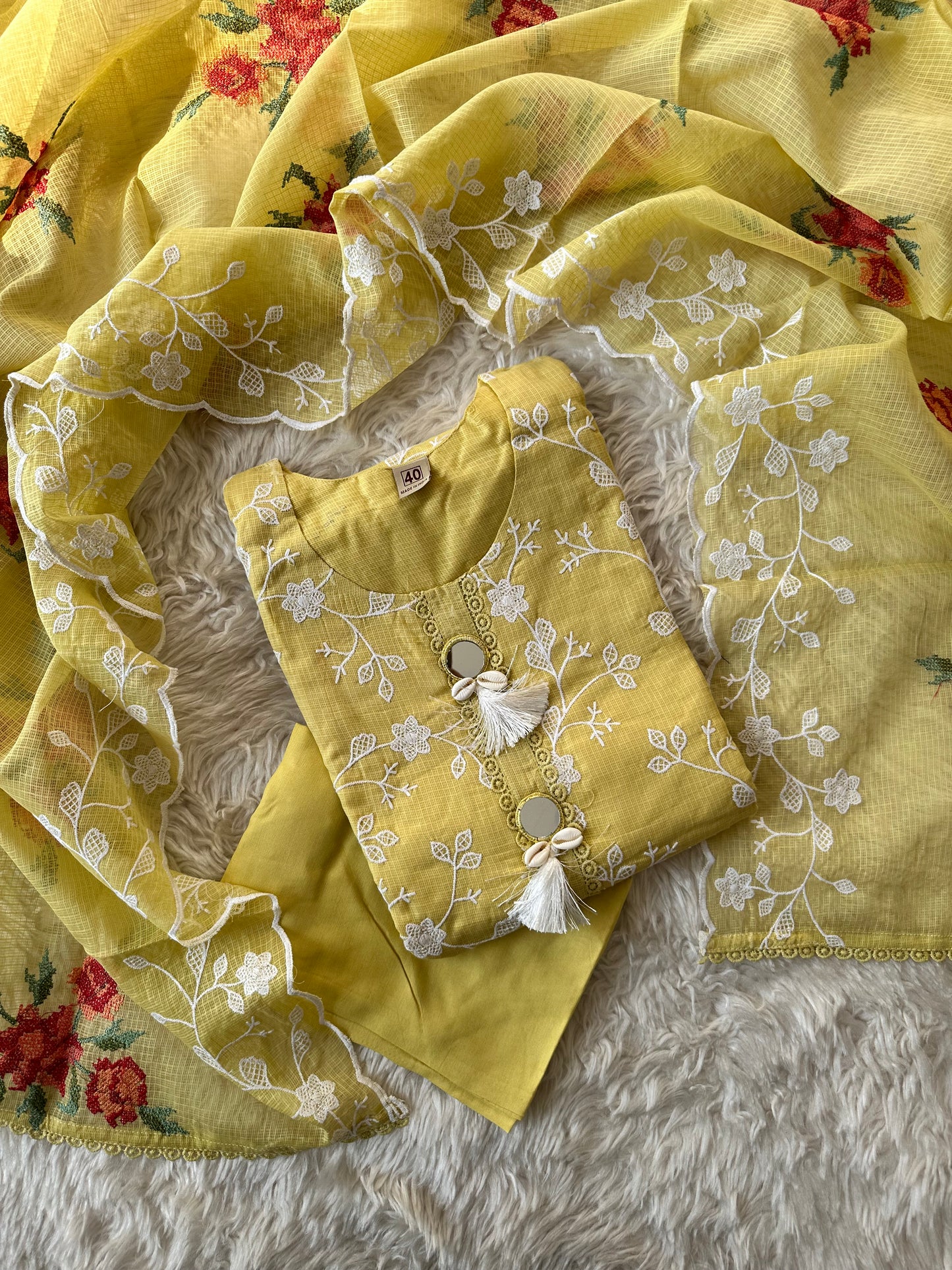 Doriya Love Kurti Pant Paired With Mati Dupatta Set