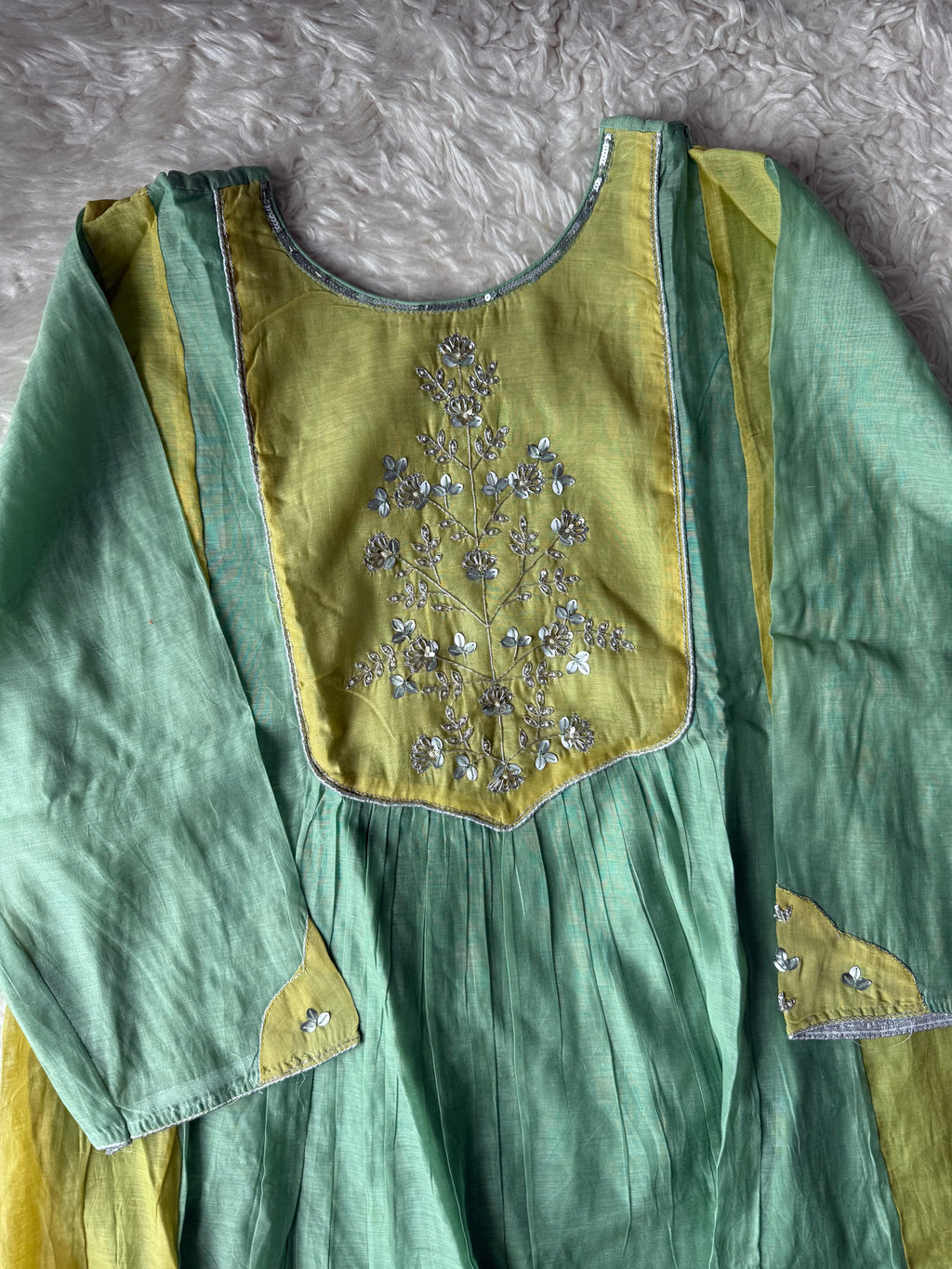 “Plus Size” Mul Chanderi Kurti Pant Dupatta Set