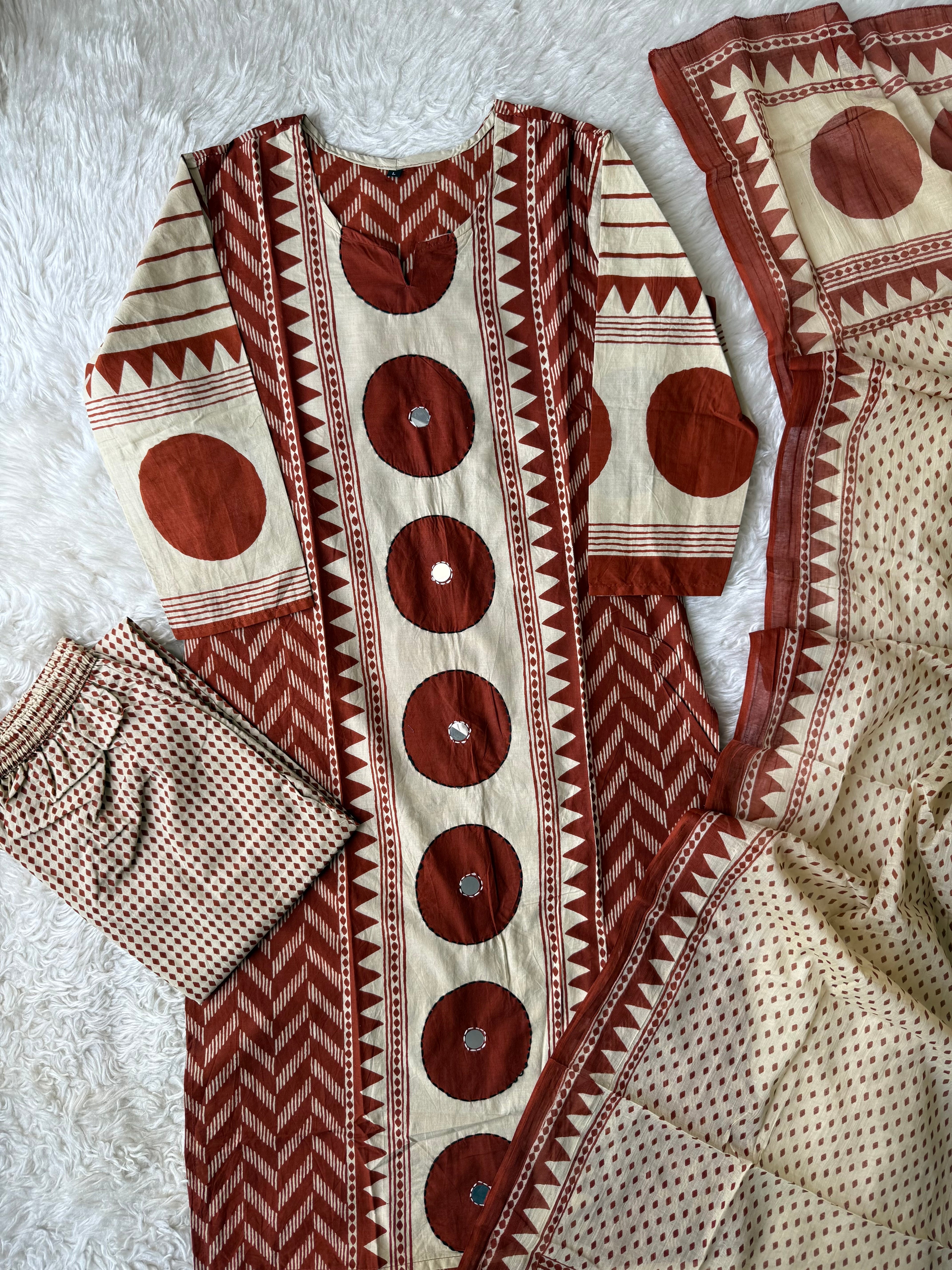 Budget Friendly Kurti Pant Dupatta Set