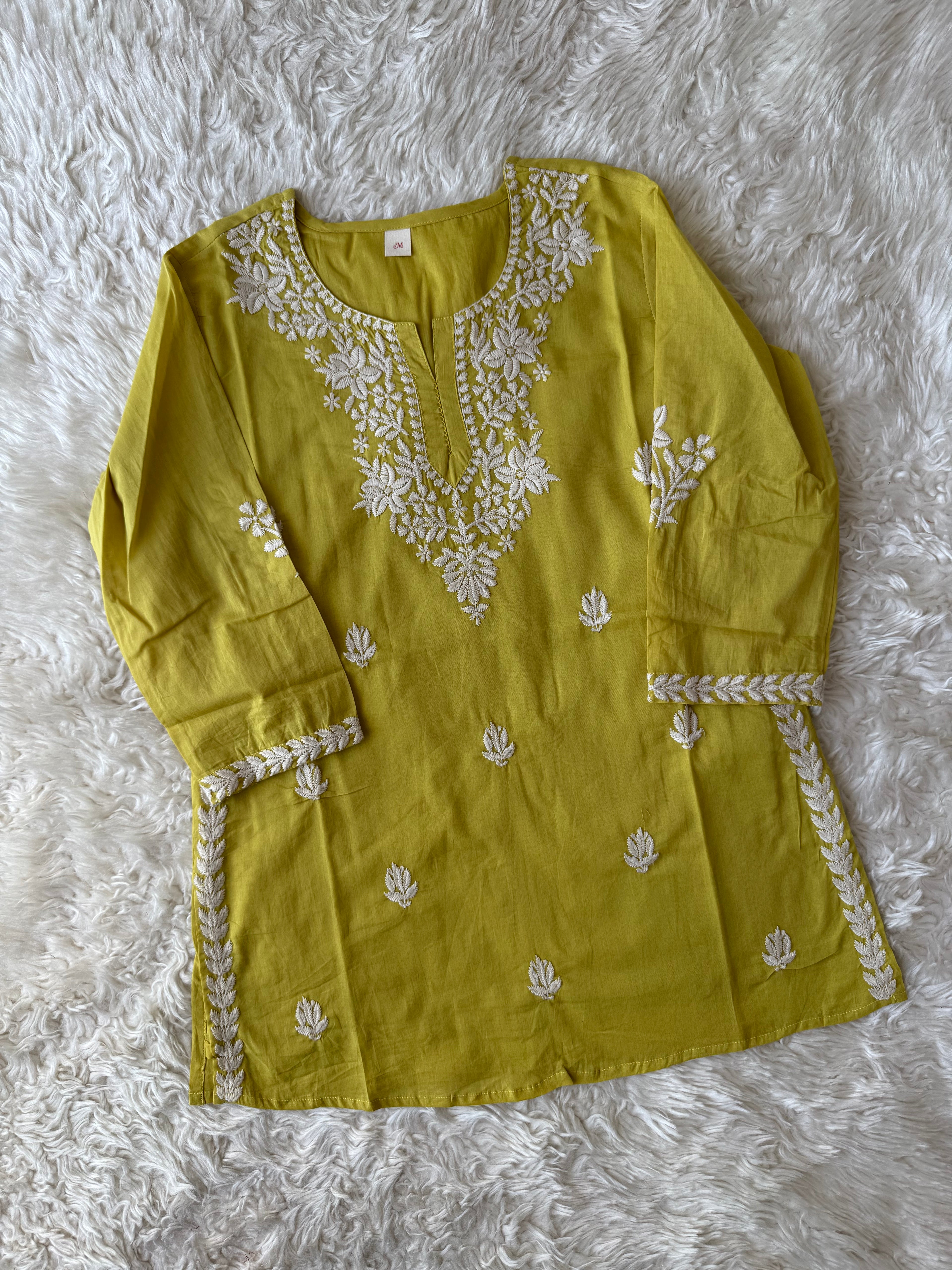 Mul Cotton Short Kurti with Lining