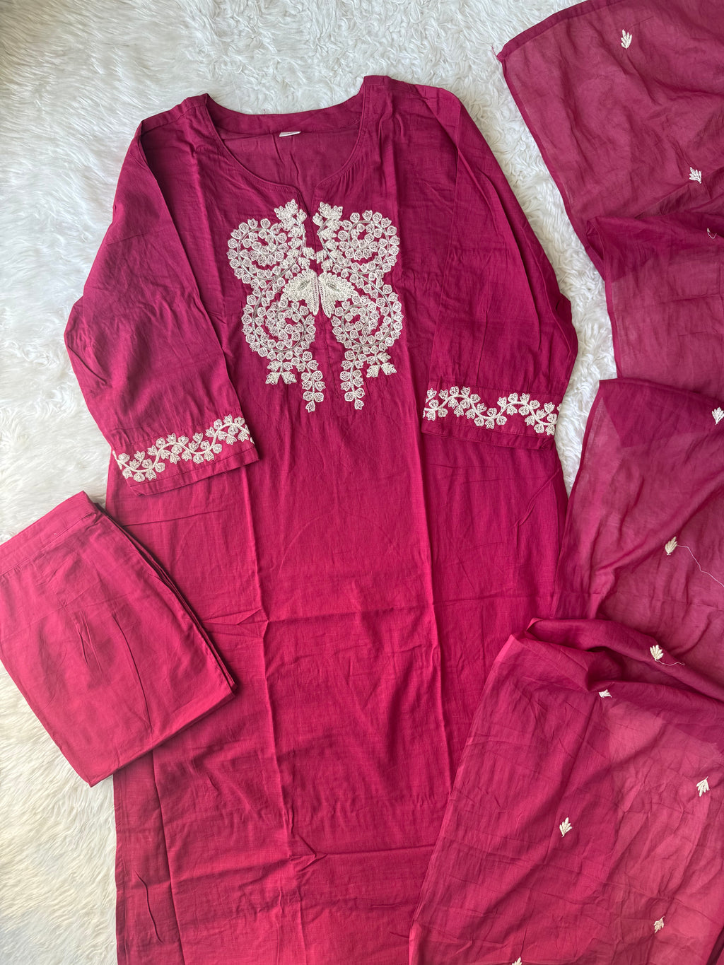 Premium Cotton Kurti Pant Dupatta Set