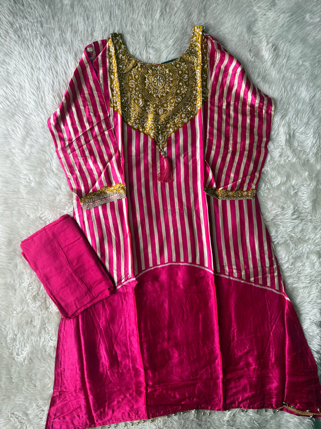 Gazi Silk Kurti Plazo Set