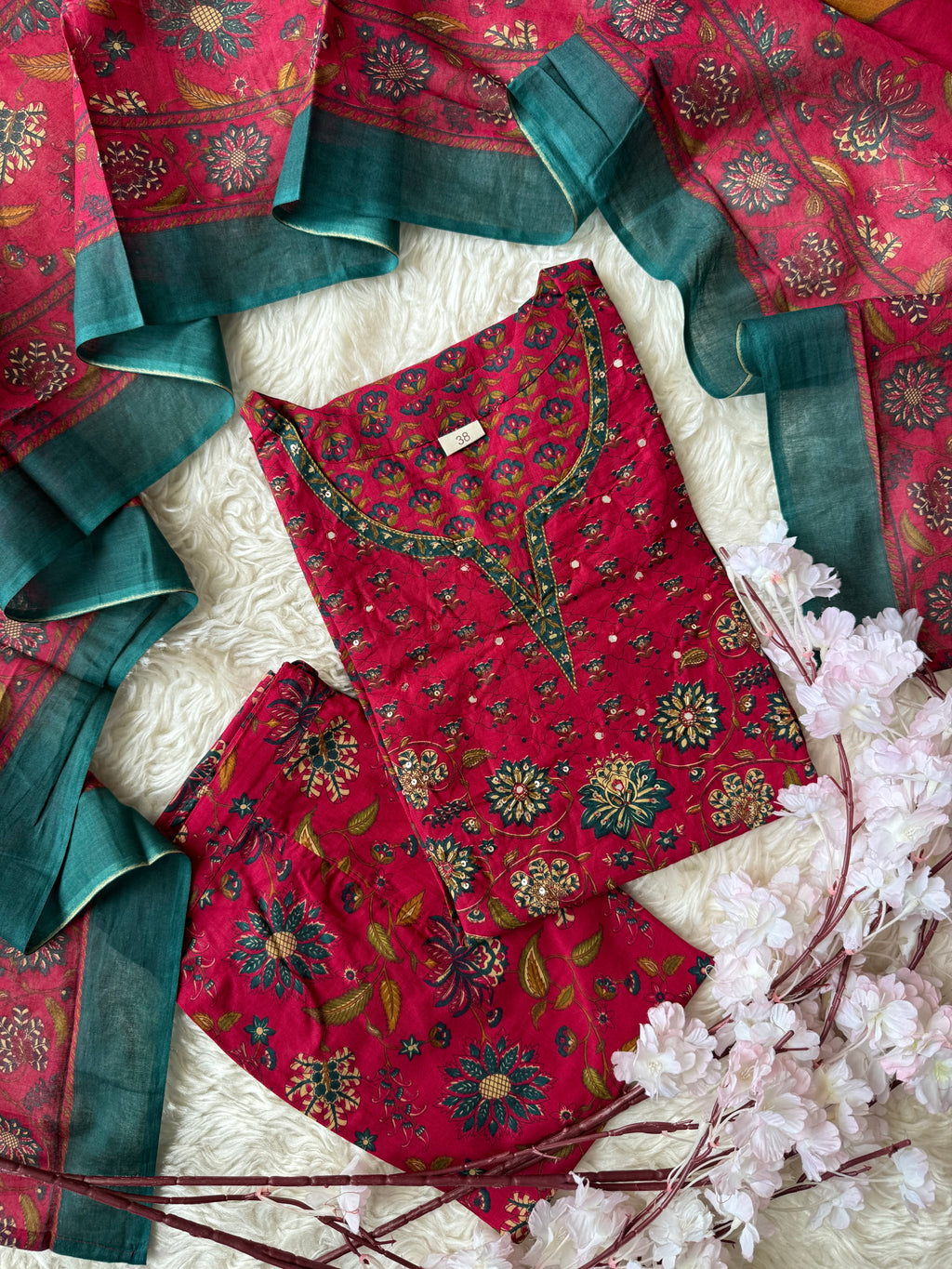 Premium Cotton Kurti Pant Dupatta Set