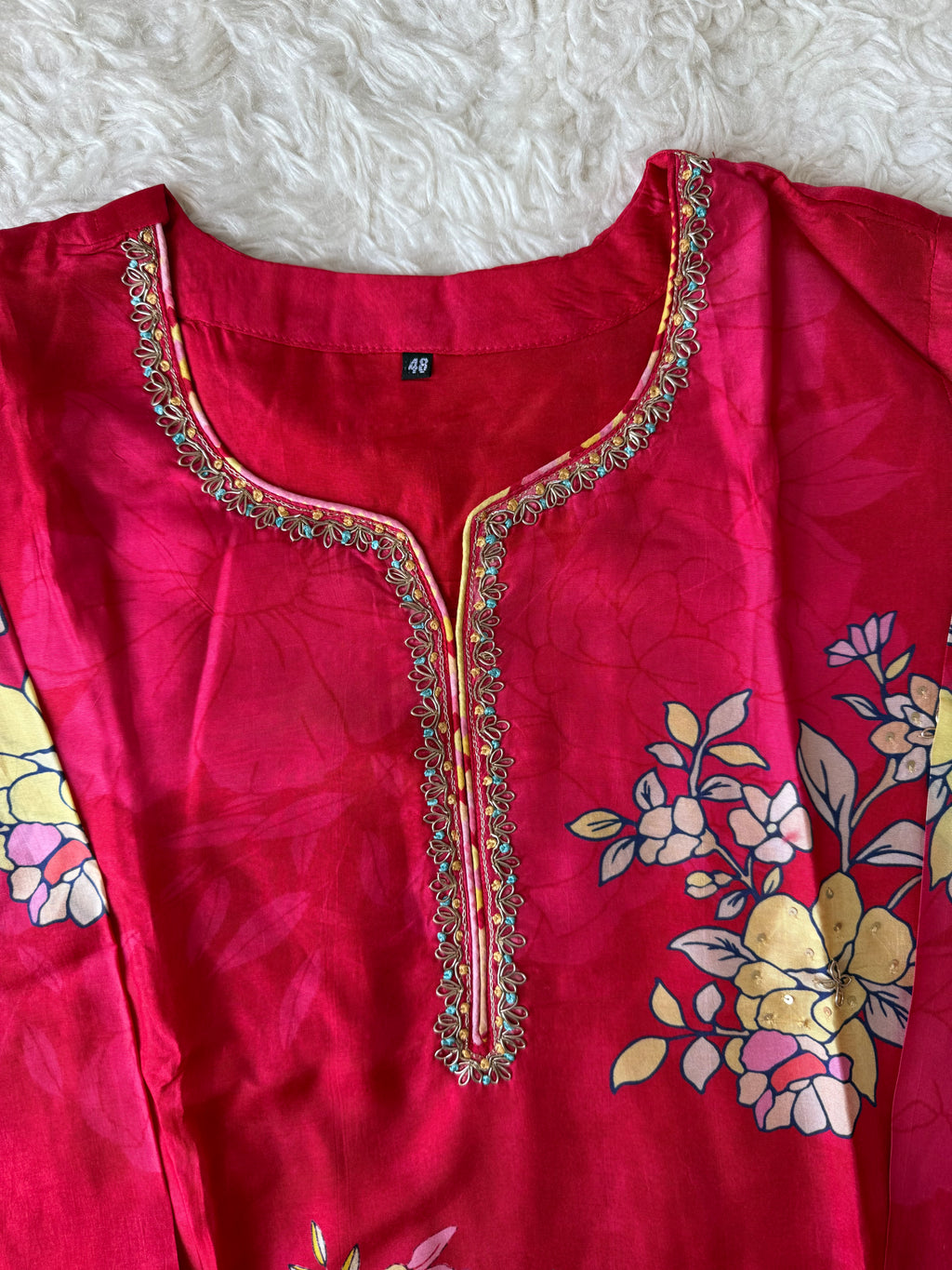 “Plus Size” Russian Silk Kurti Pant Dupatta Set