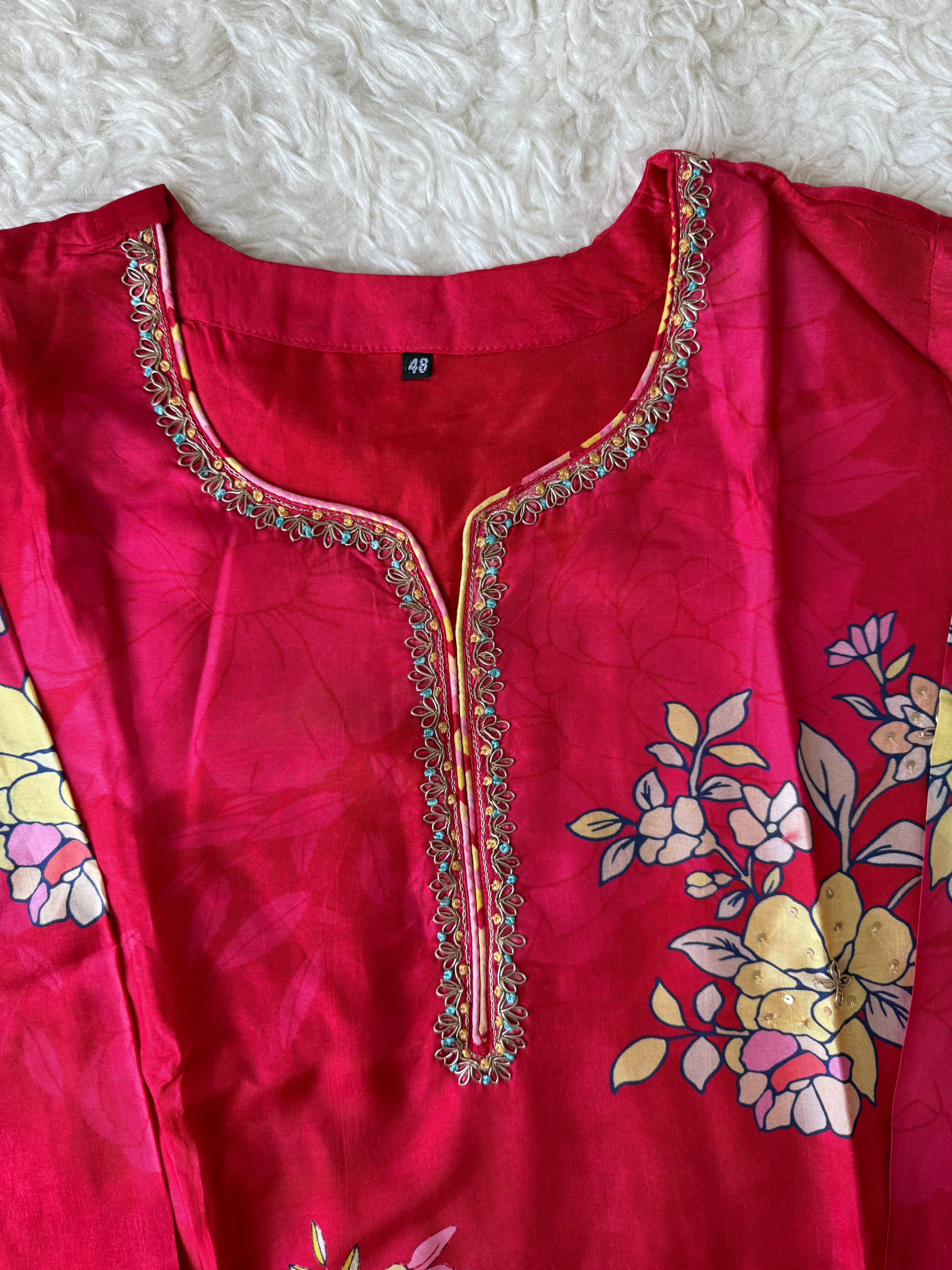 “Plus Size” Russian Silk Kurti Pant Dupatta Set