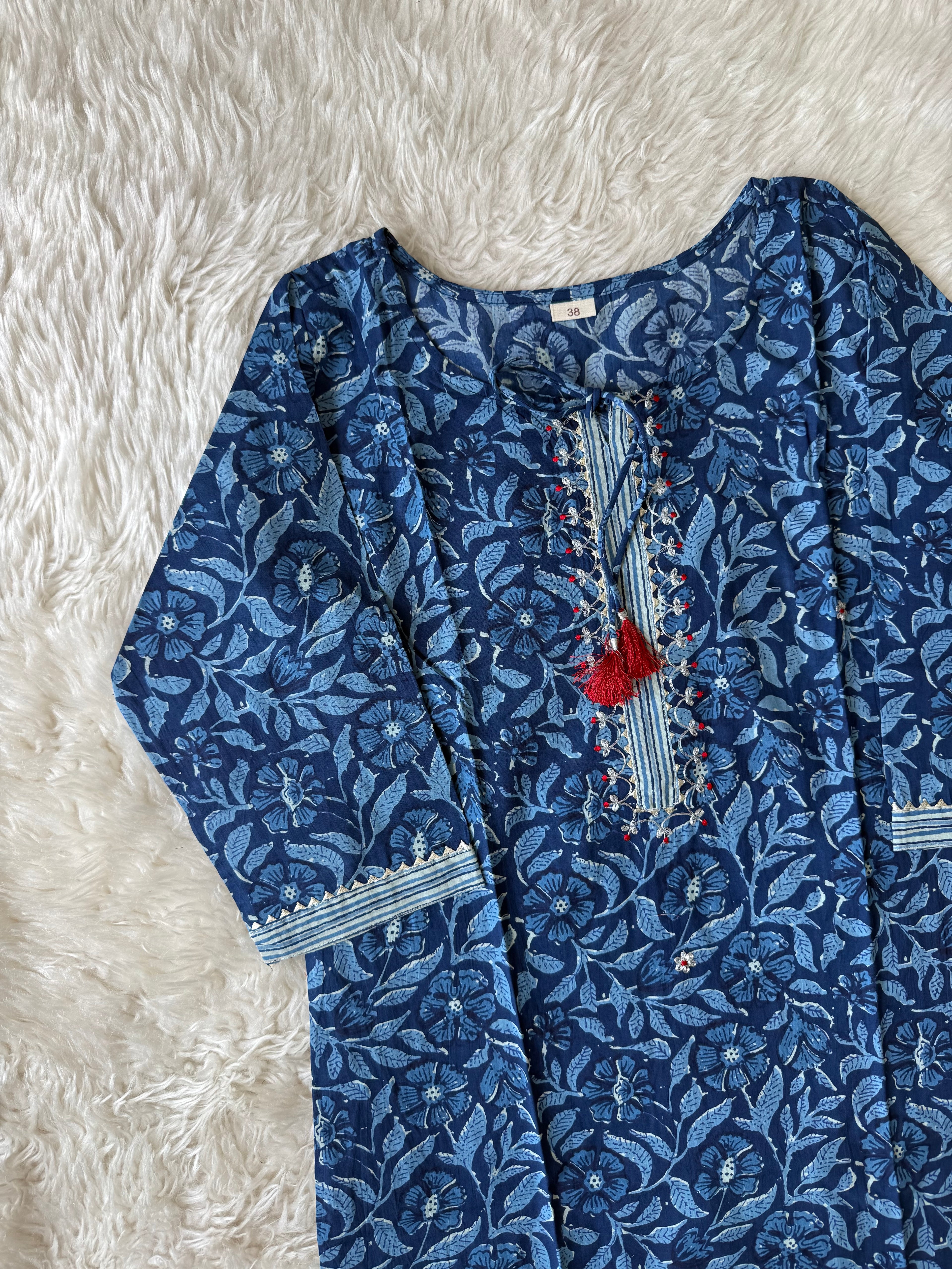 Breathable Cotton Kurti Pant Cotton Dupatta Set