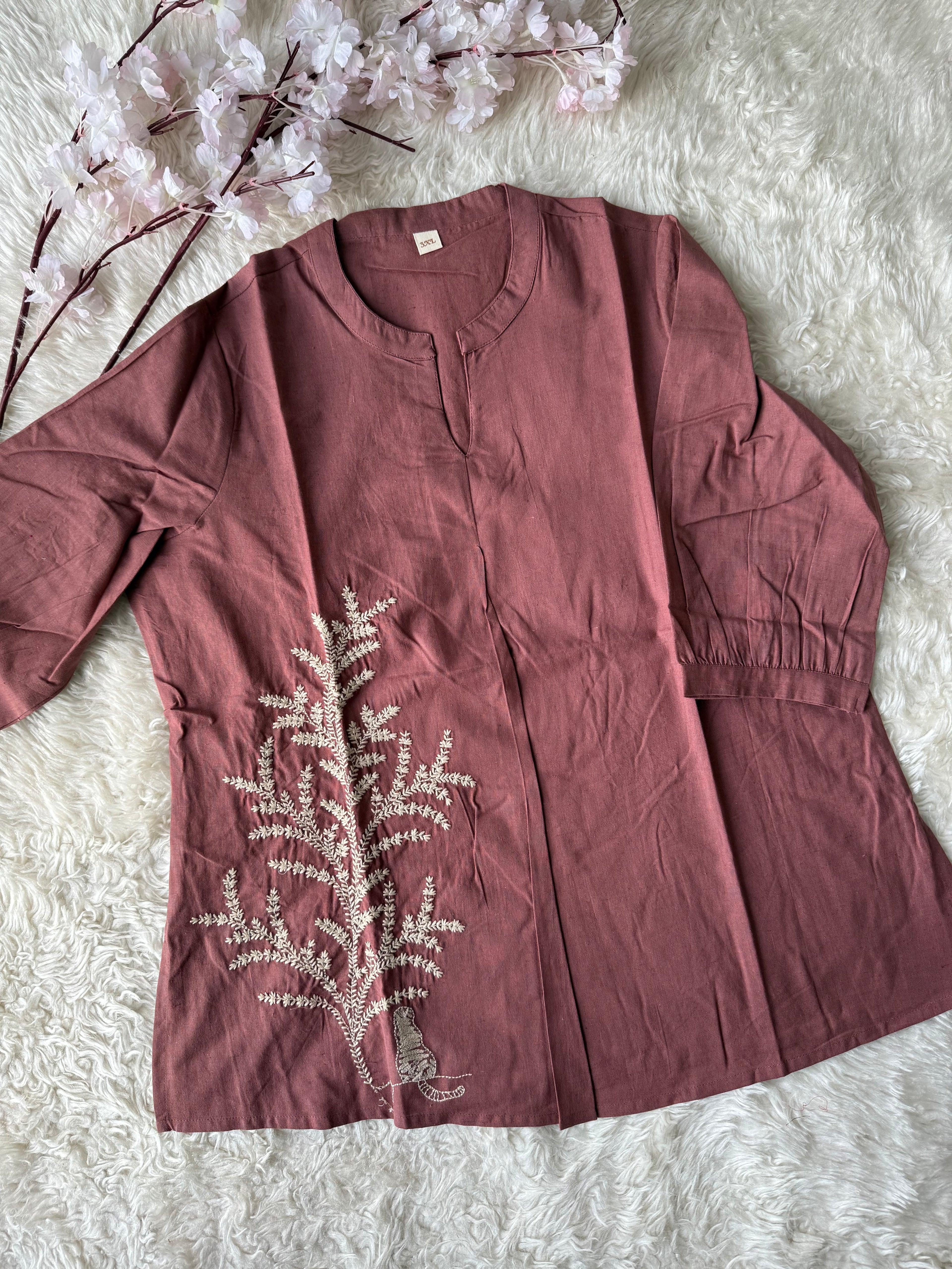 “Plus Size” Khadi Cotton Short Kurti