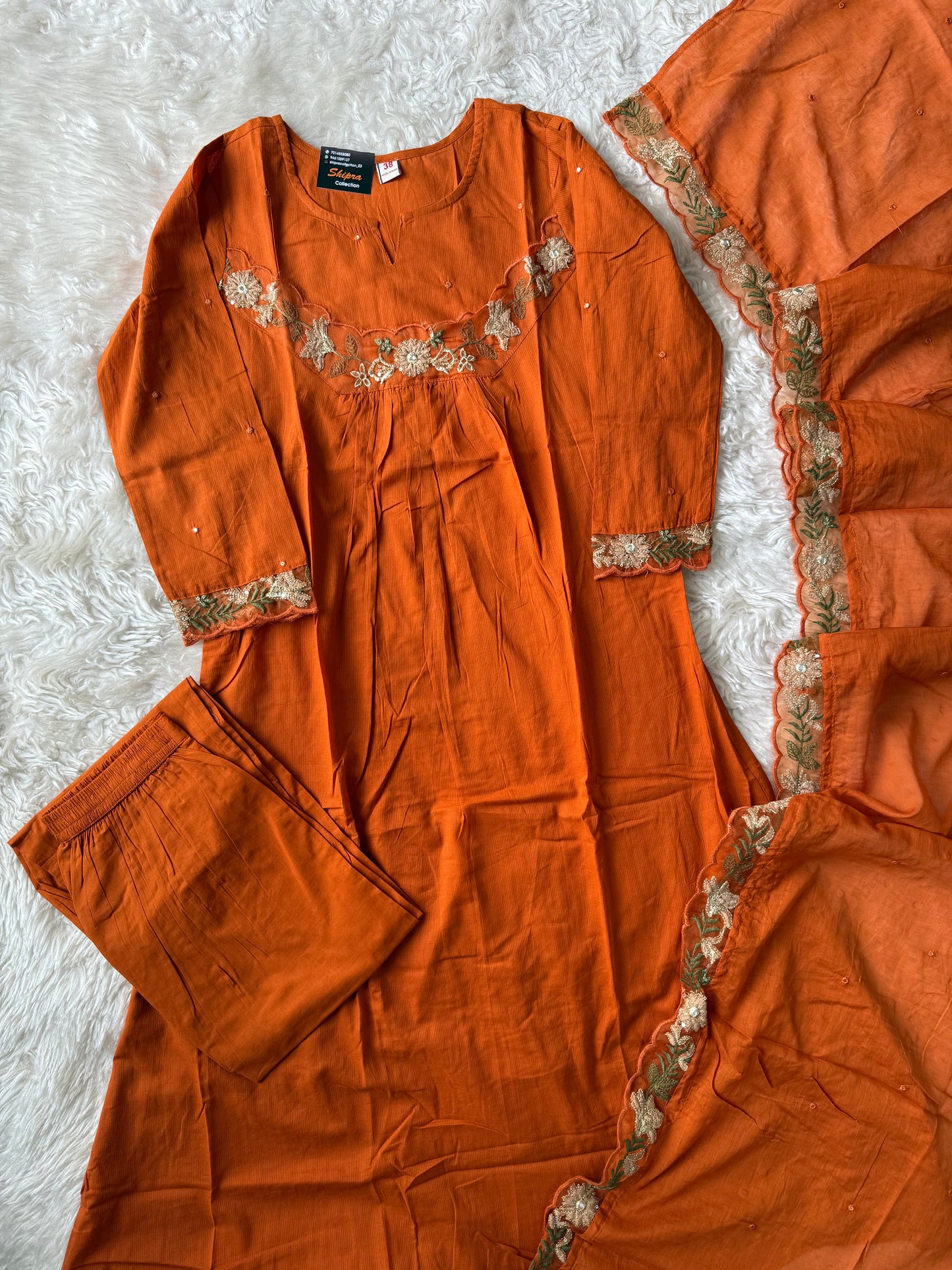 Mul Cotton Kurti Pant Dupatta Set