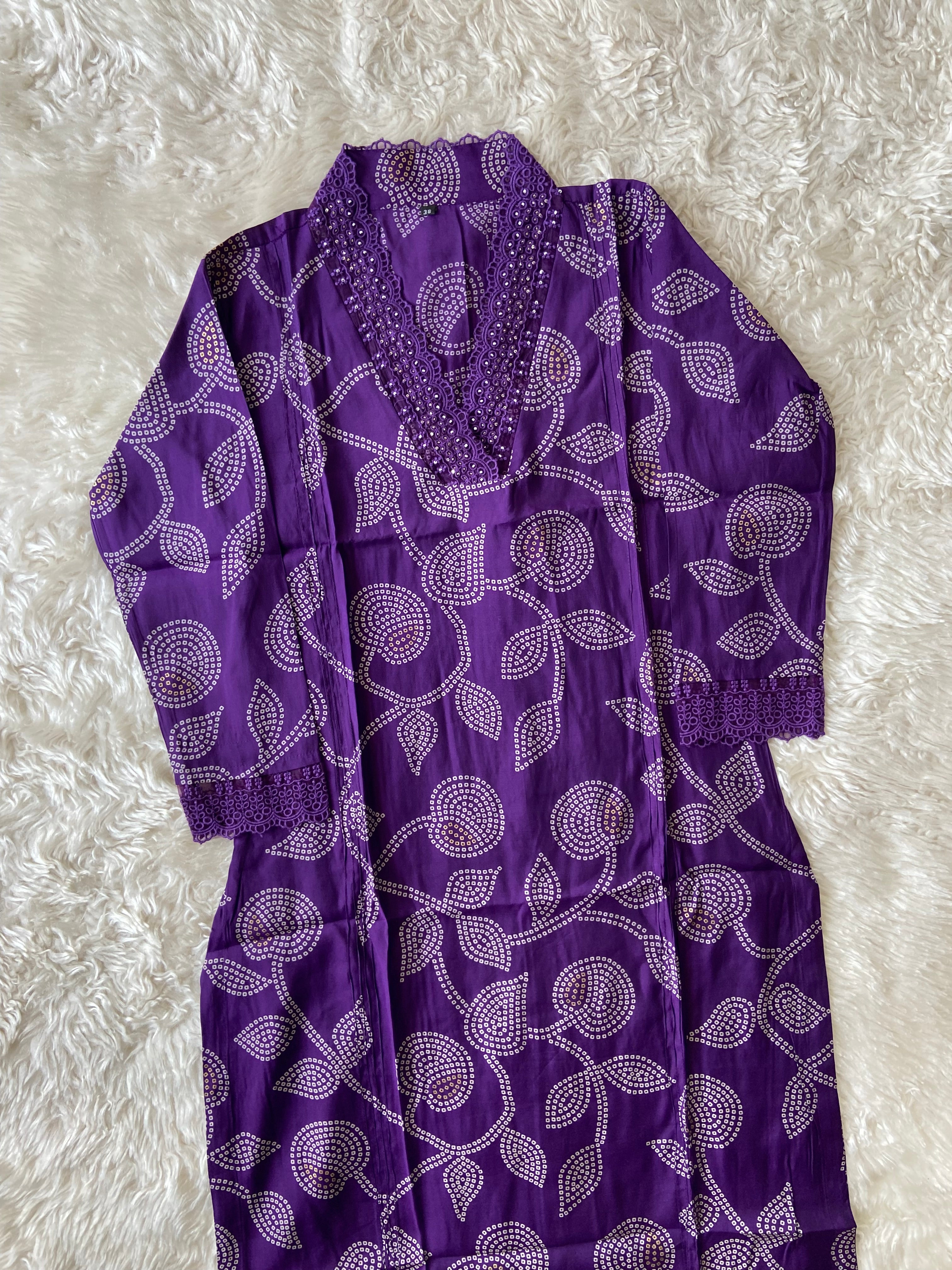 Pure Muslin Silk Kurti Pant Set