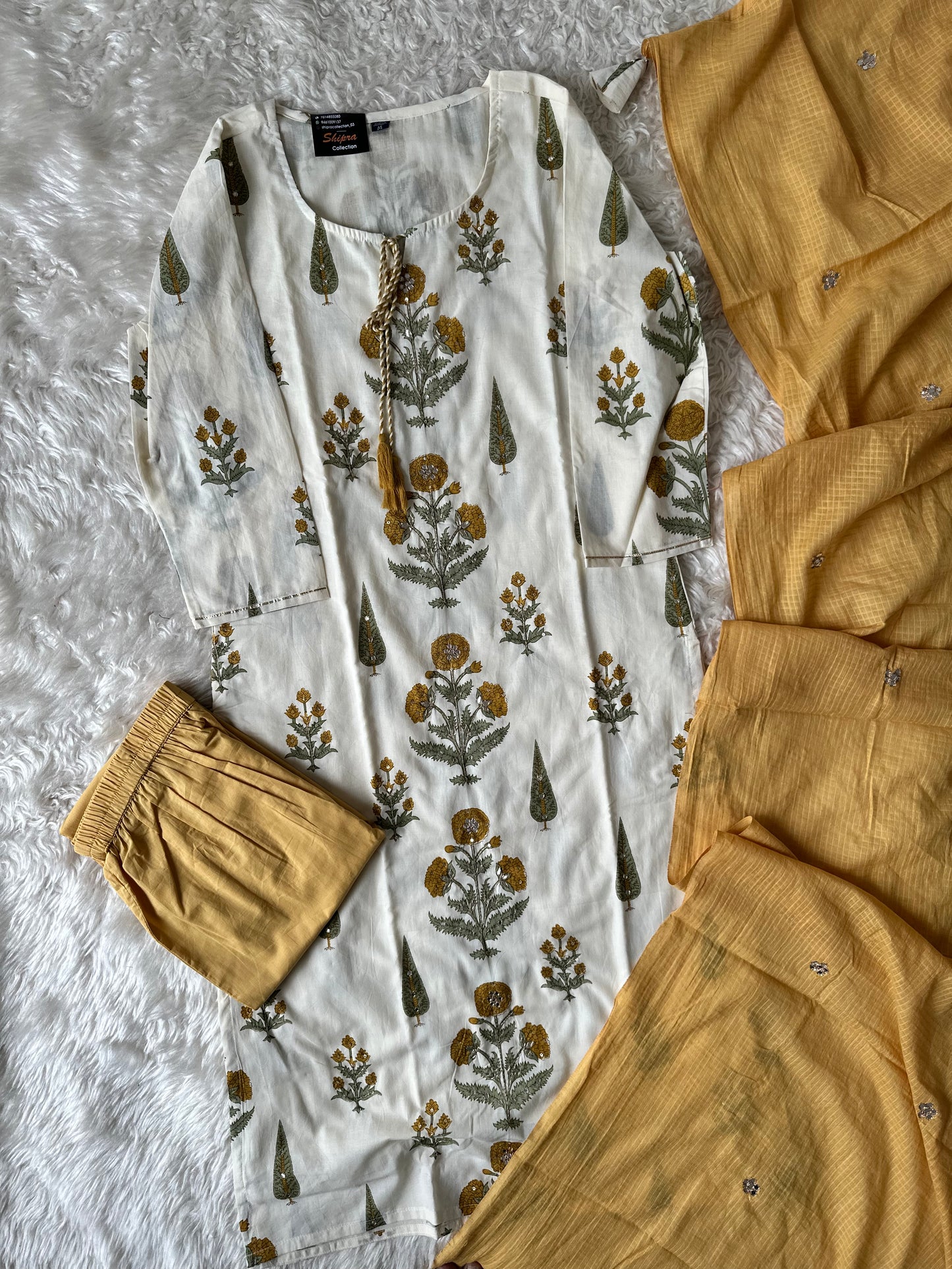 Premium Mul Cotton Kurti Pant Dupatta Set