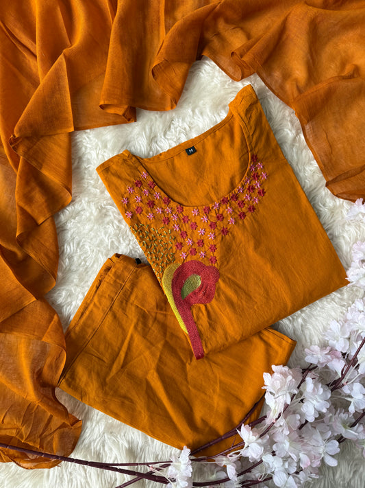 Budget Friendly Kurti Pant Dupatta Set