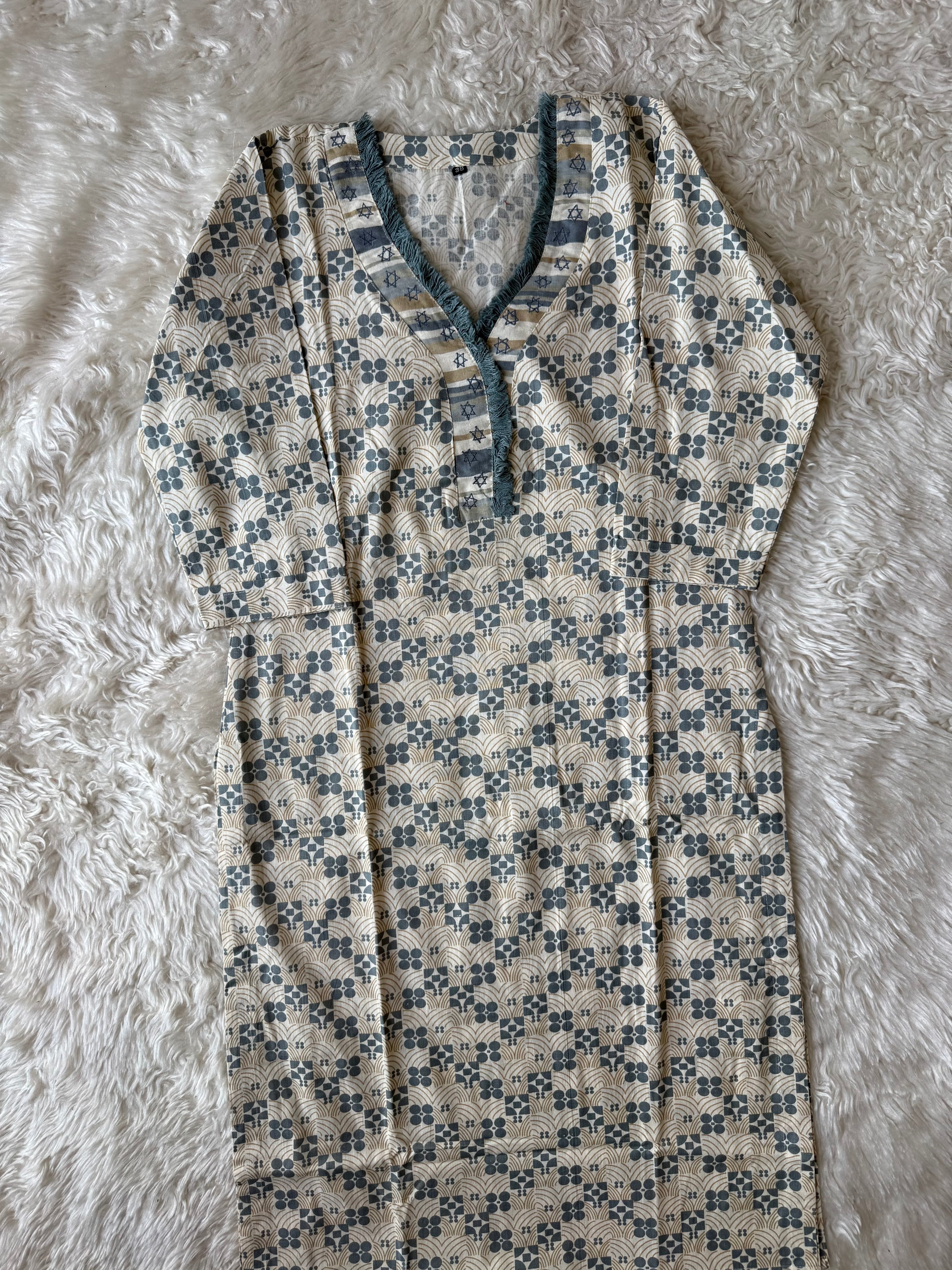 Khadi Cotton Kurti Pant Set