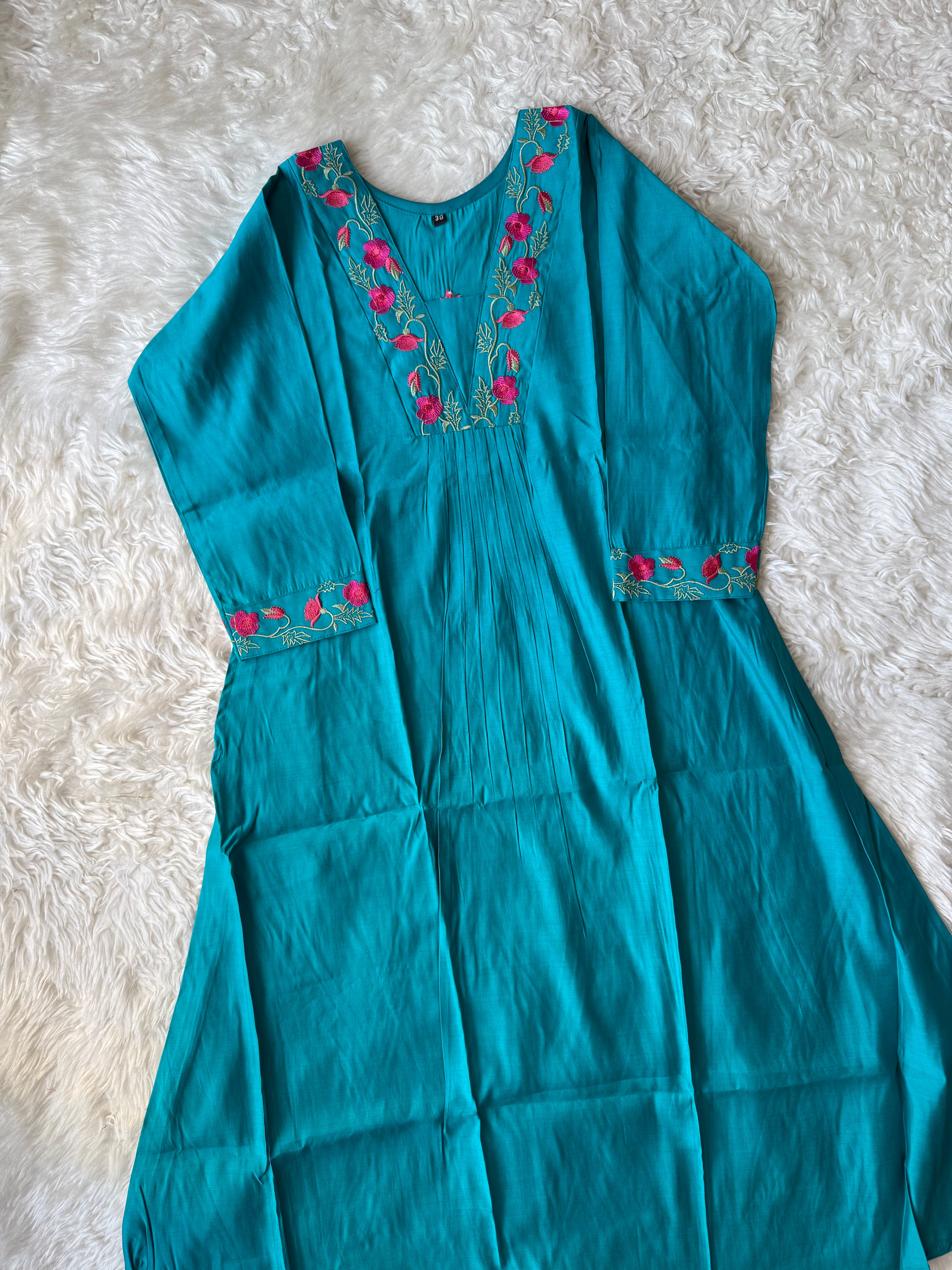 Pure Muslin Silk Kurti Plazo Set