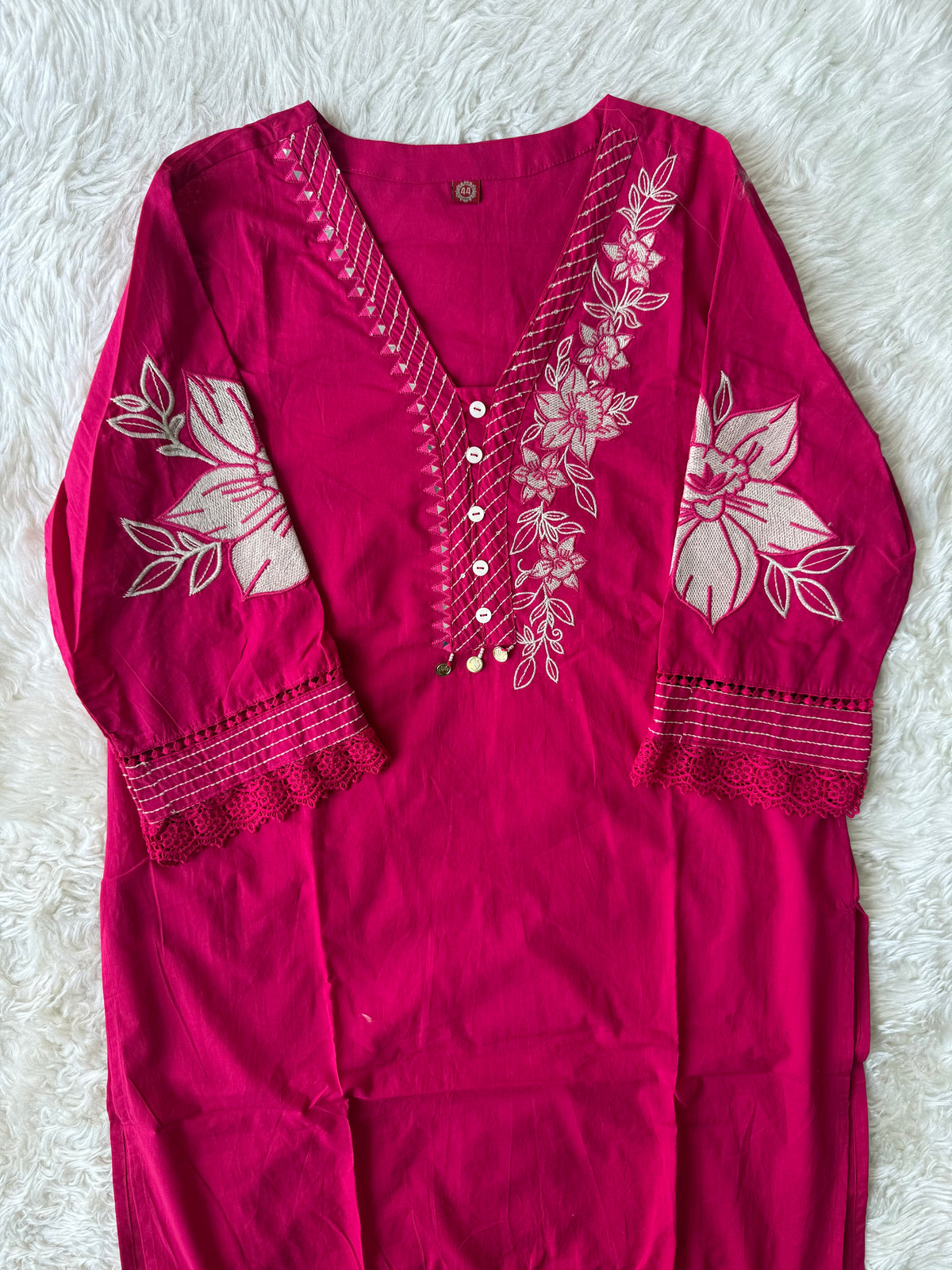 Pure Cotton Kurti Pant Dupatta Set