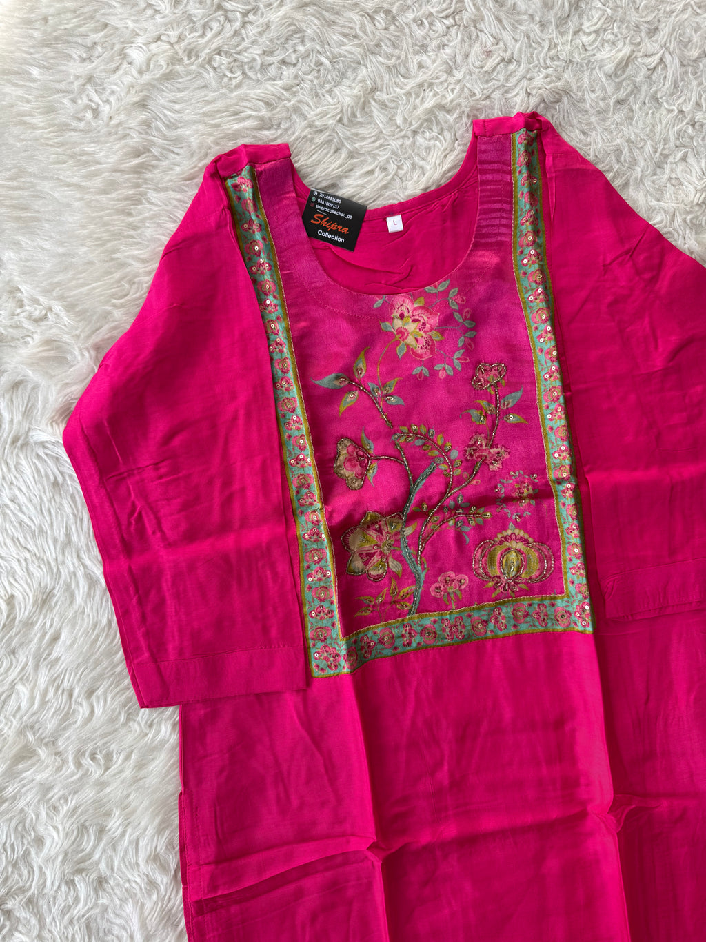 Gazi Silk Kurti Pant Dupatta Set