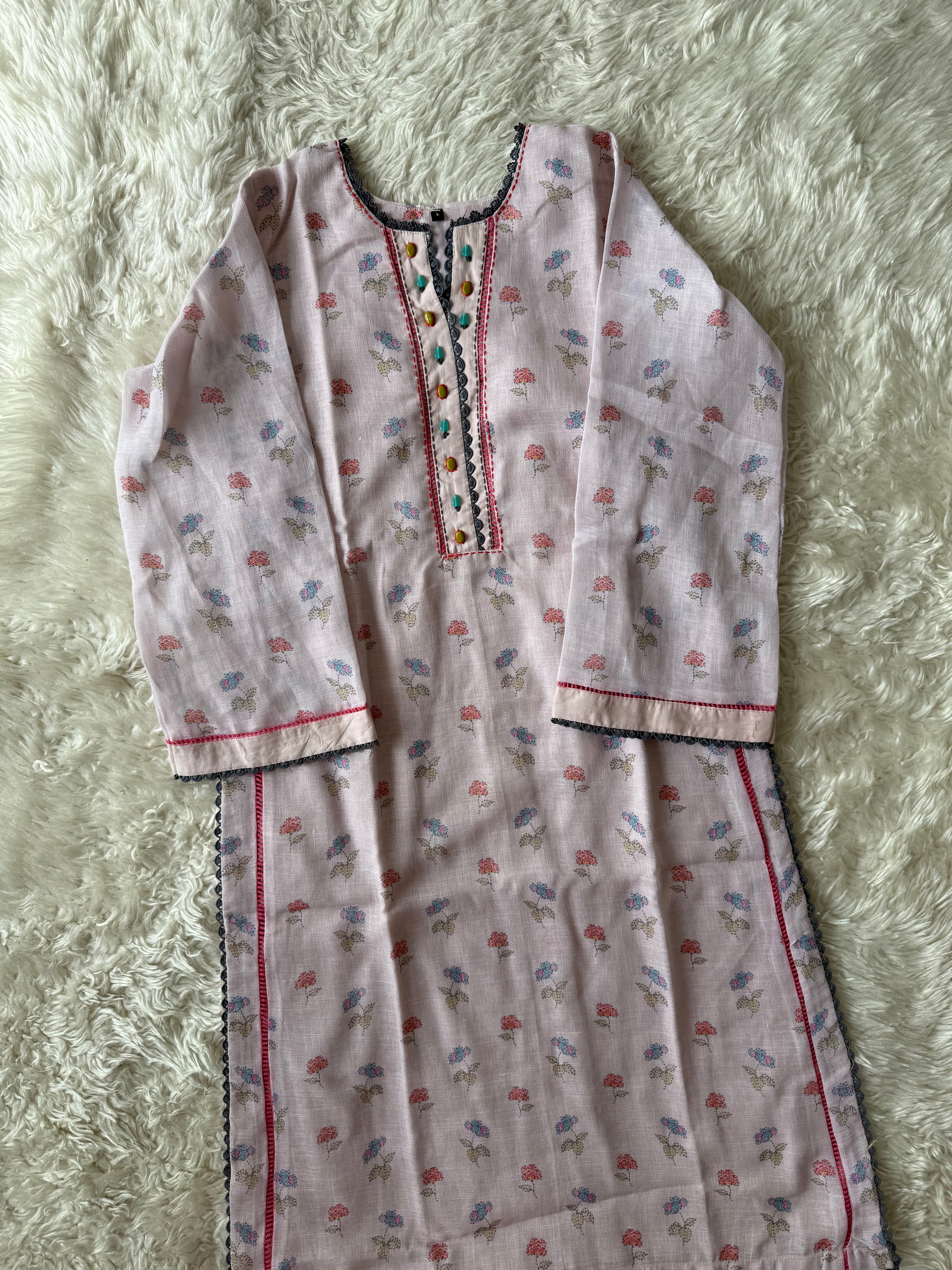 Linen Kurti Pant Dupatta Set