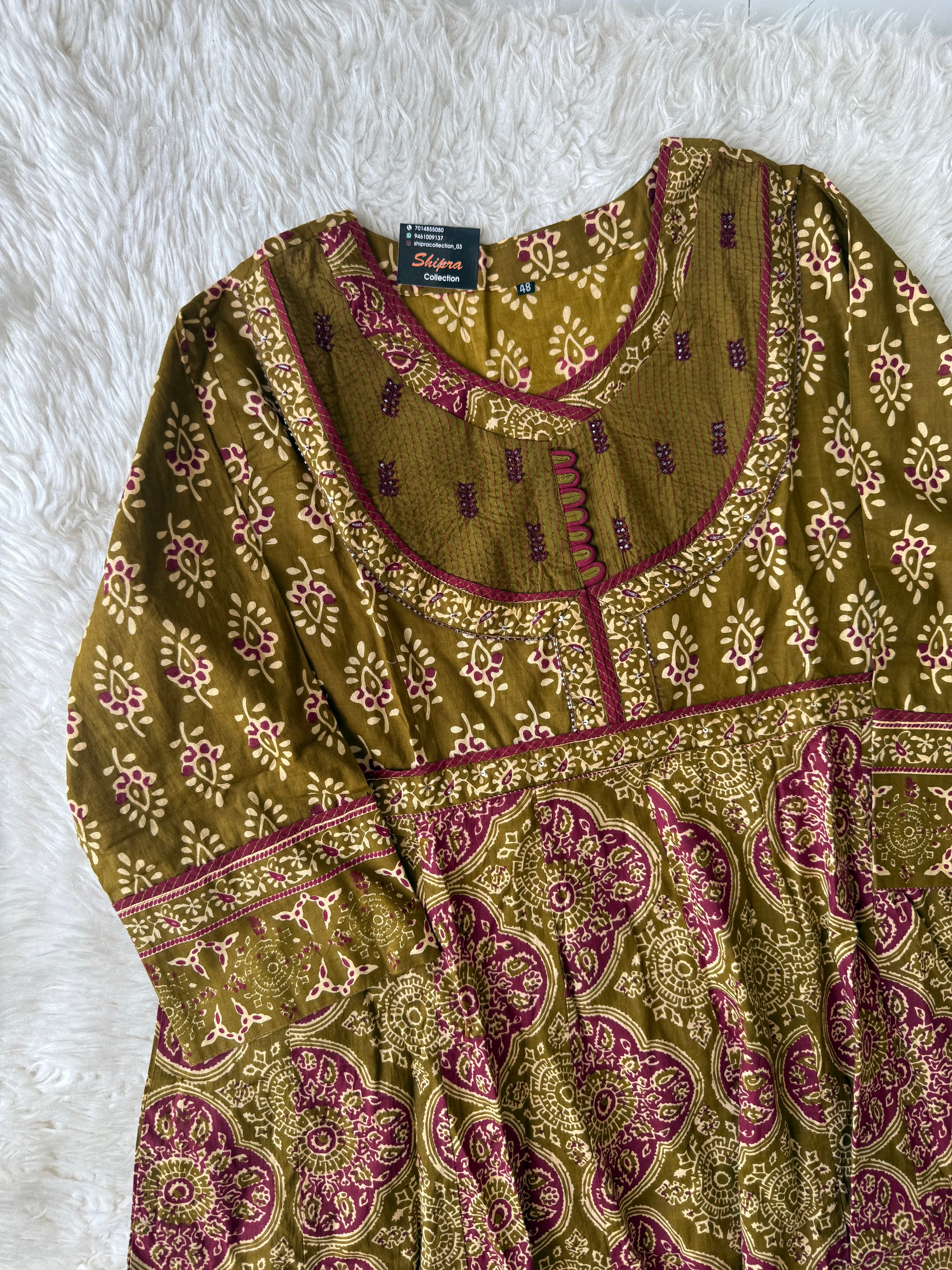 Premium Cotton FLARE Kurti Pant Dupatta Set