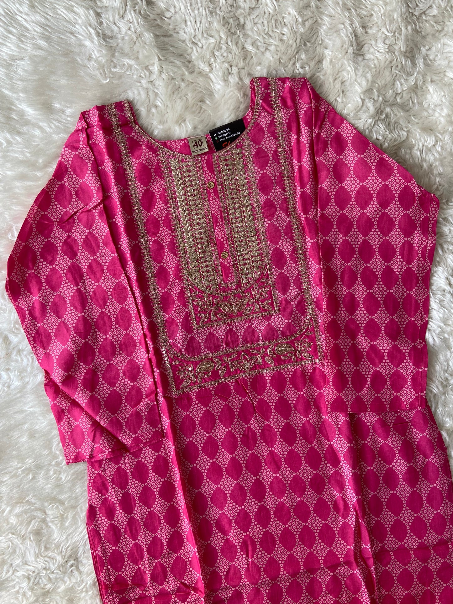 Russian Silk Kurti Pant Dupatta Set