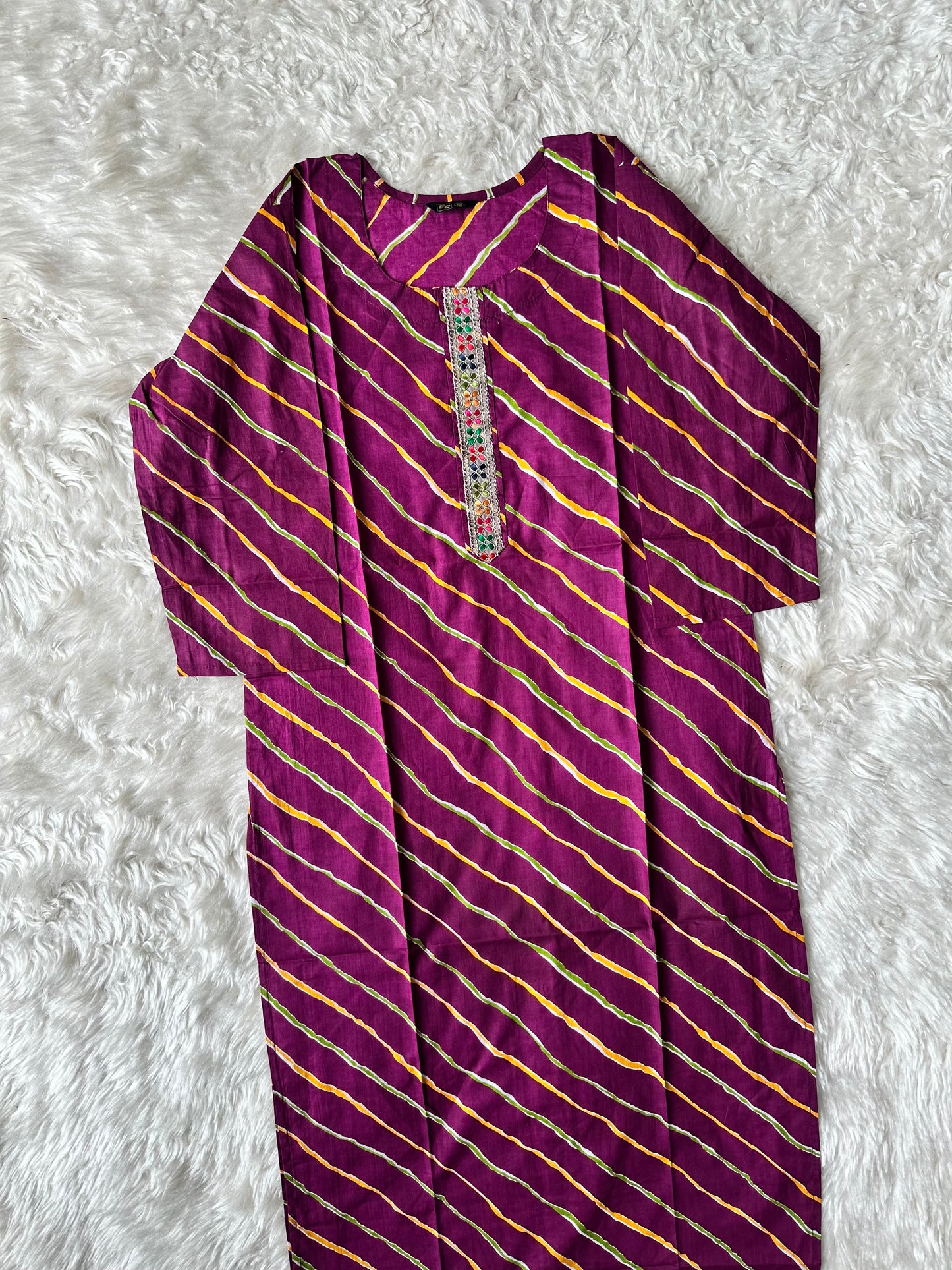 Cotton Lehariya Kurti