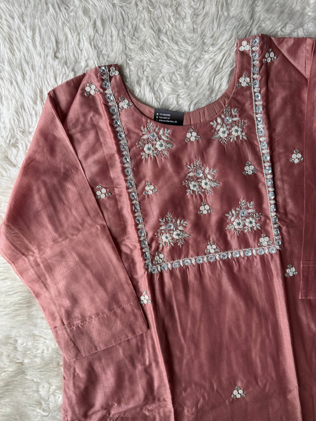 “Plus Size” Pure Chanderi Silk Kurti Pant Dupatta Set