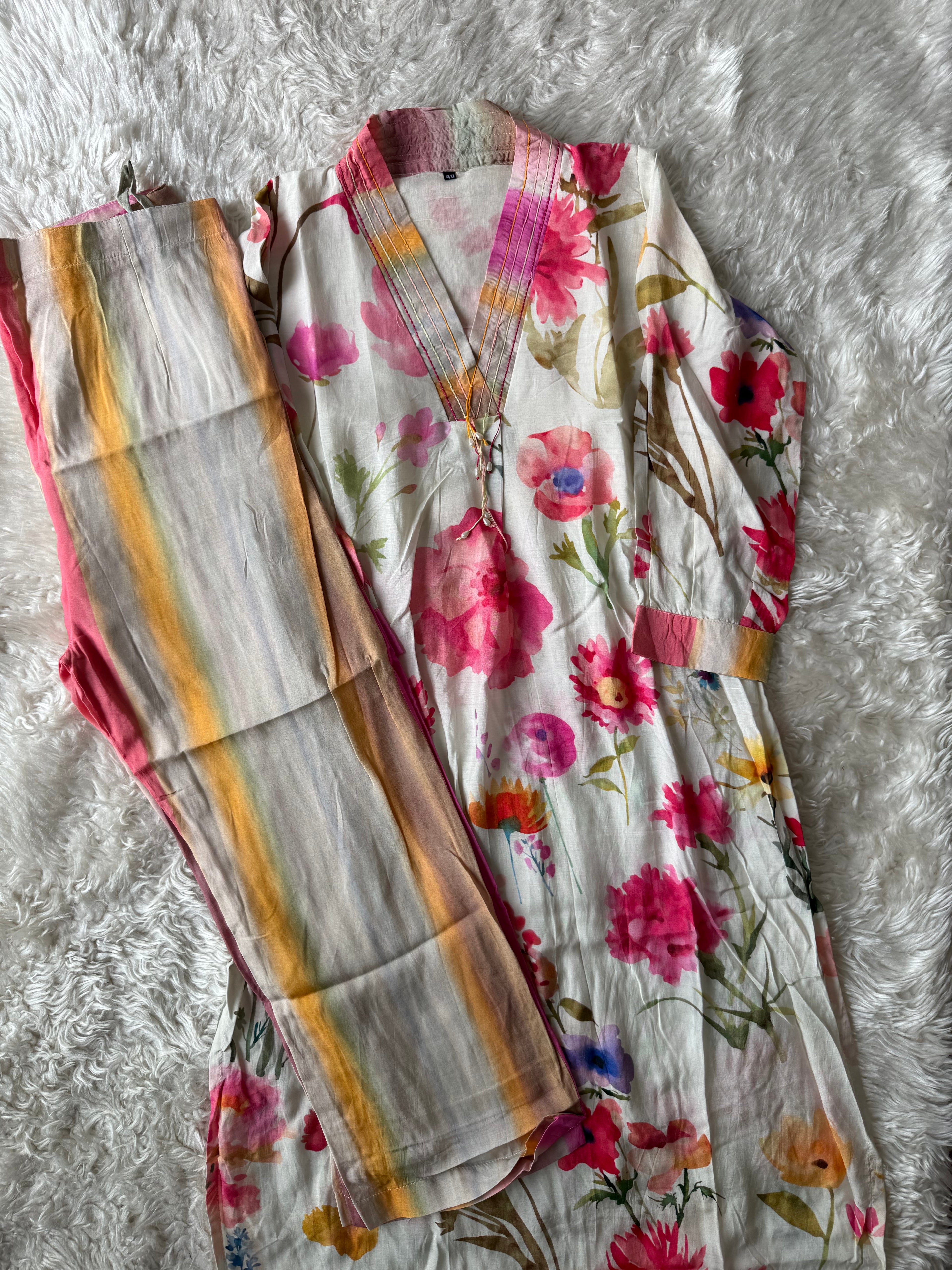 Premium Muslin Silk Kurti Pant Set