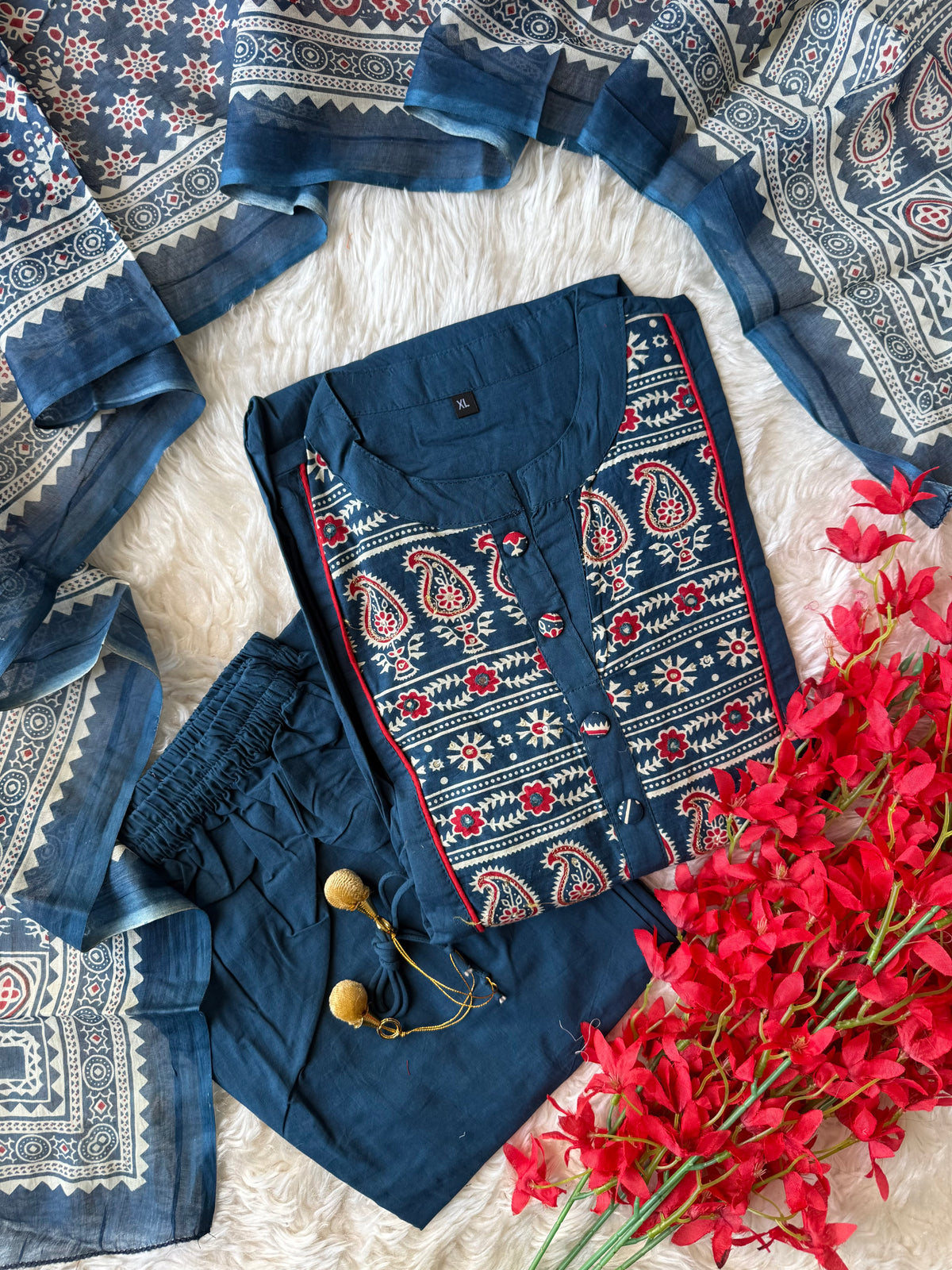 Budget Friendly Kurti Pant Dupatta Set