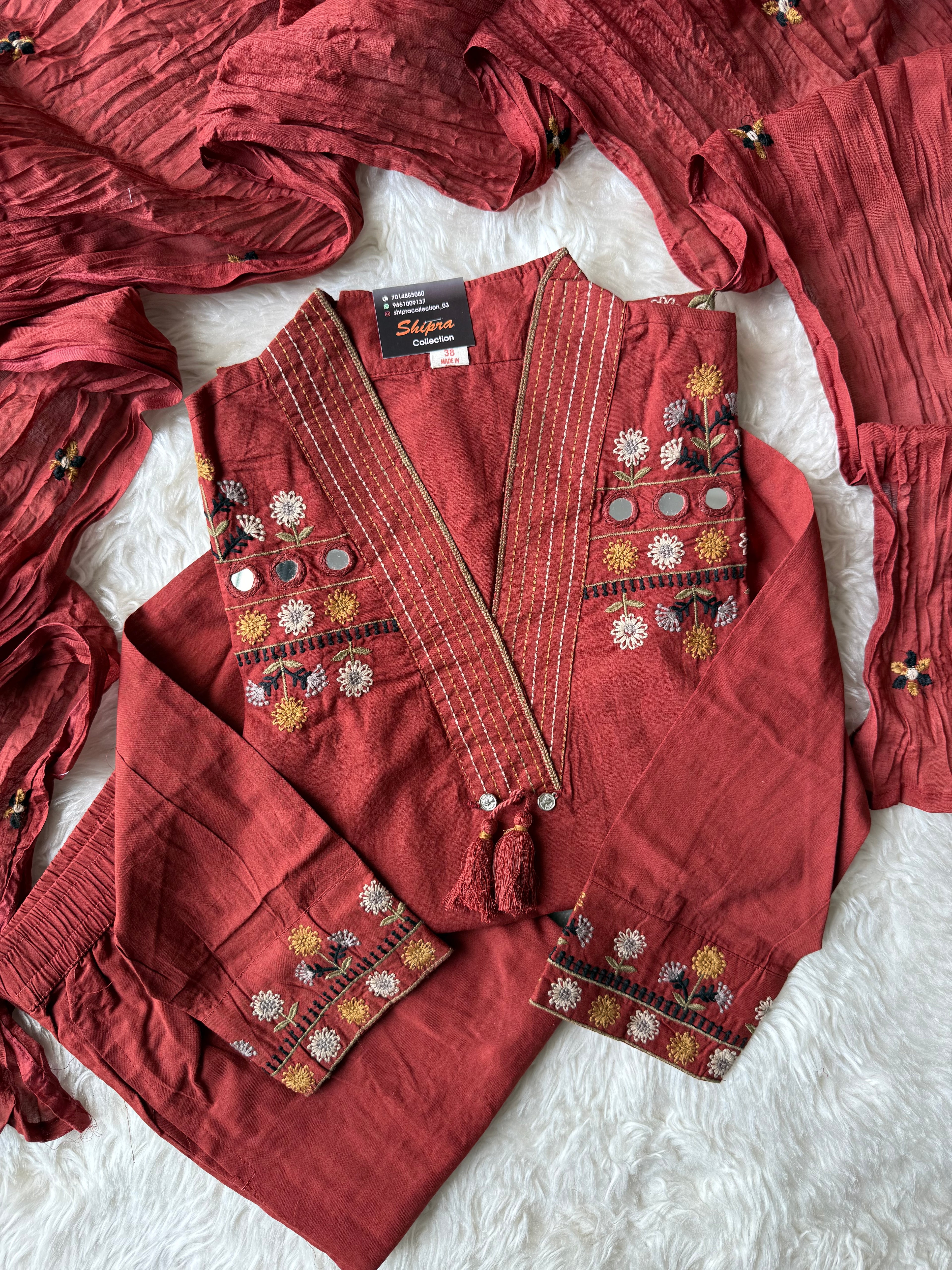 Premium Cotton Kurti Pant Dupatta Set