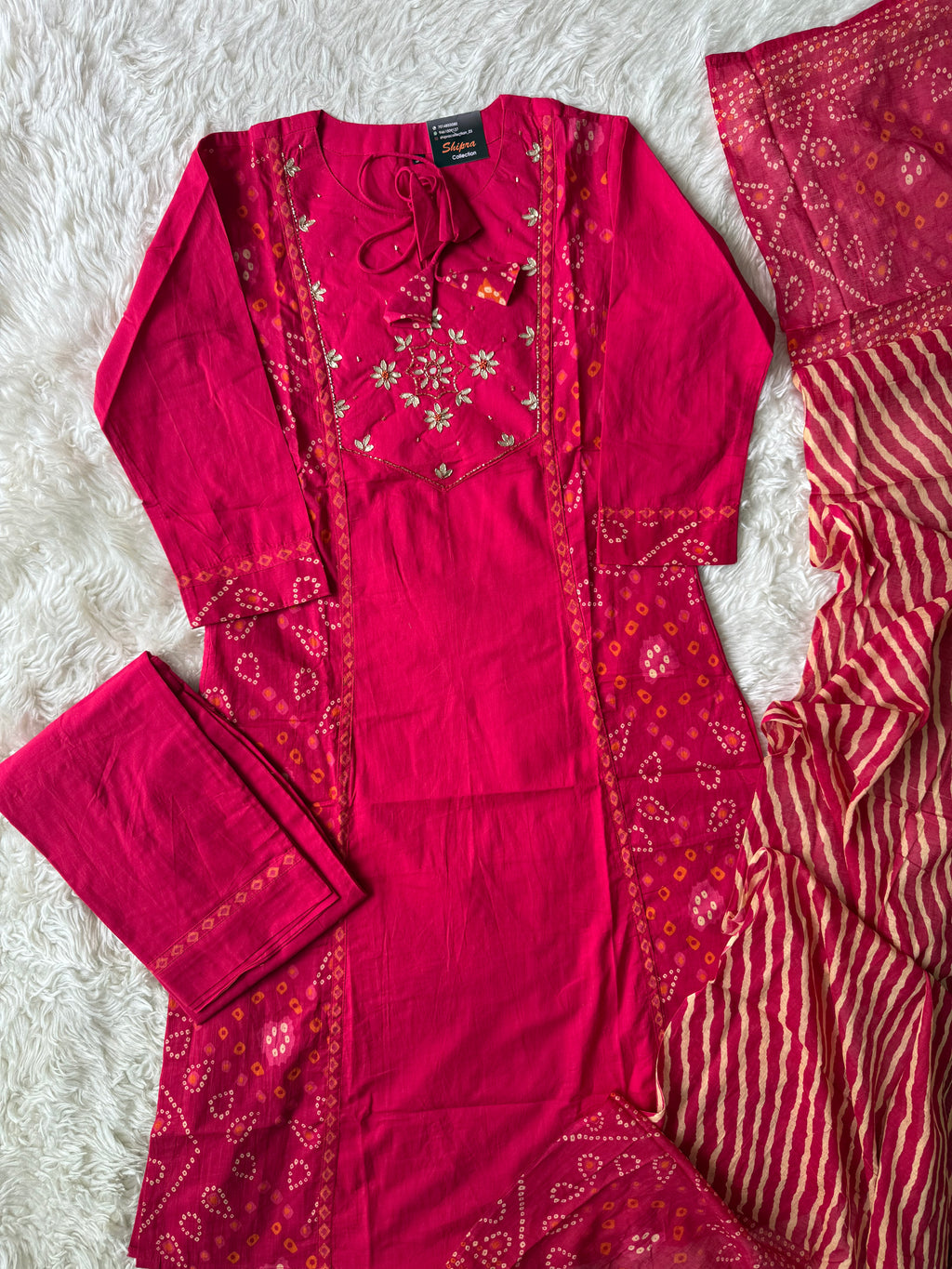 Premium Cotton Bandhani Set