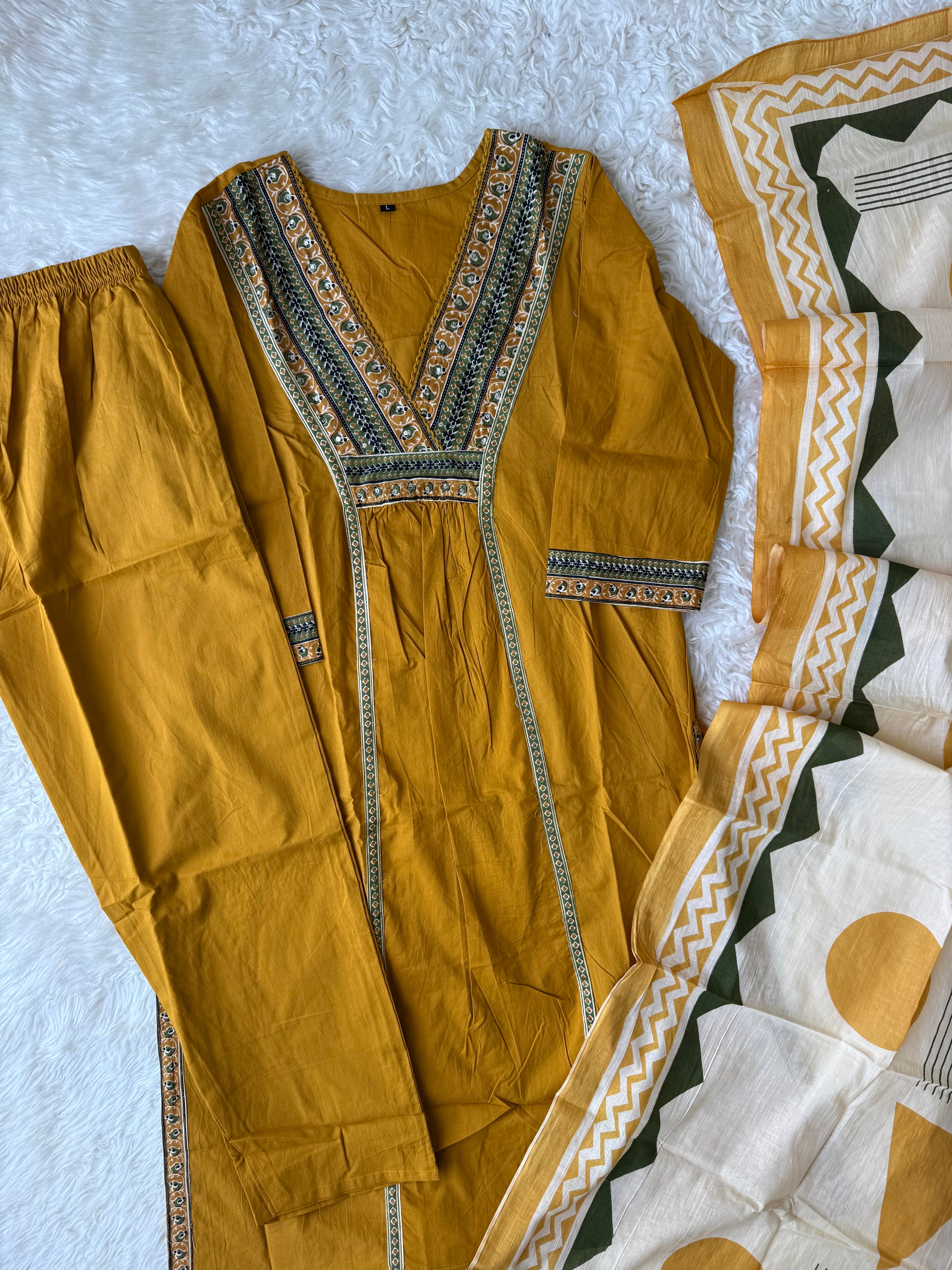 Budget Friendly Kurti Pant Dupatta Set
