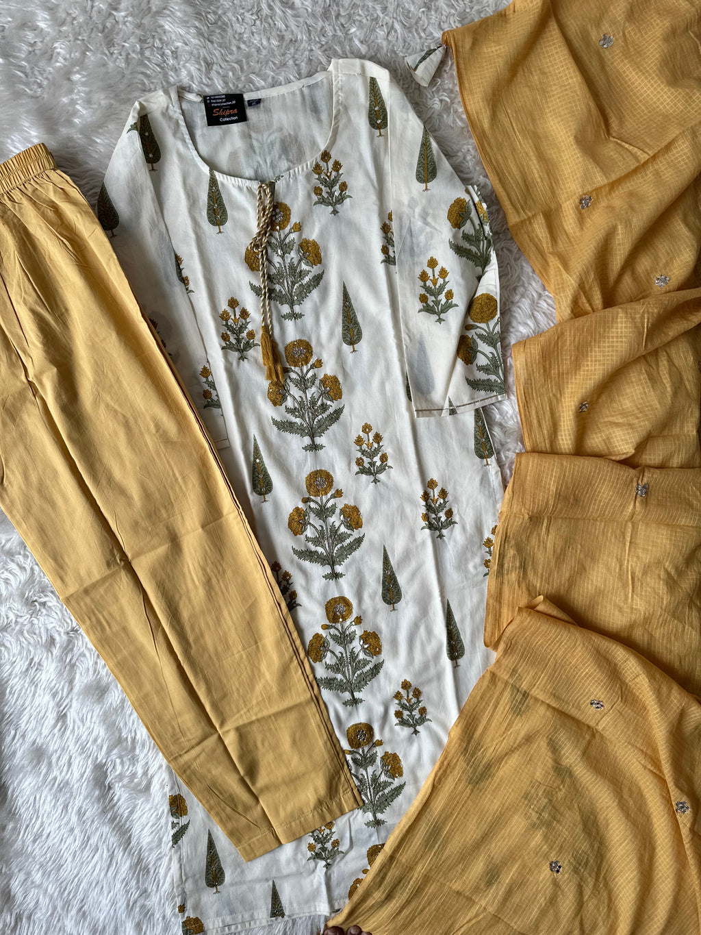 Premium Mul Cotton Kurti Pant Dupatta Set