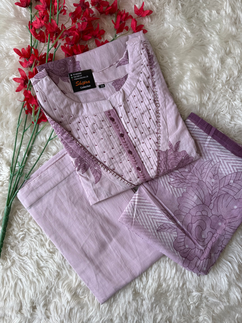 Premium Cotton Kurti Pant Dupatta Set