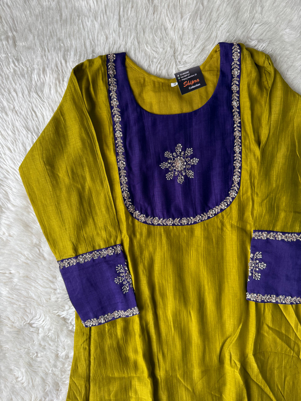 Pure Mul Chanderi Kurti Pant Dupatta Set