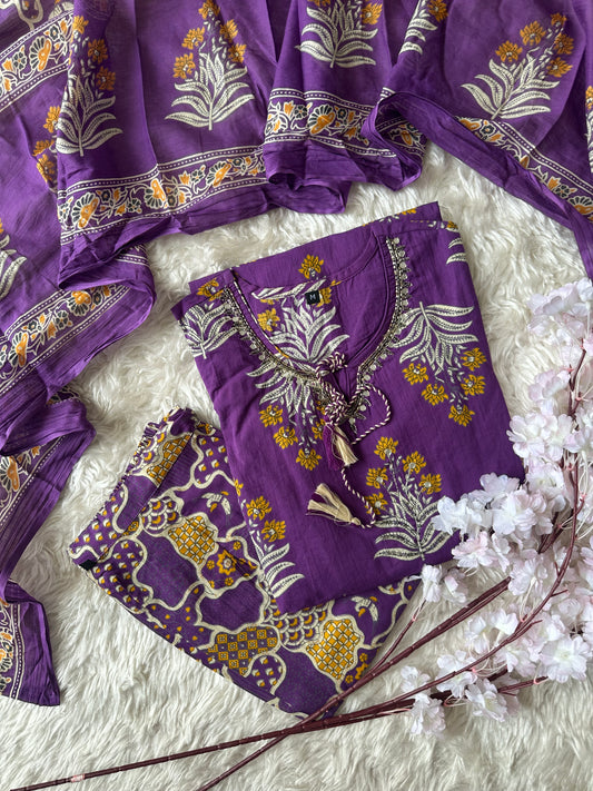 Budget Friendly Kurti Pant Dupatta Set