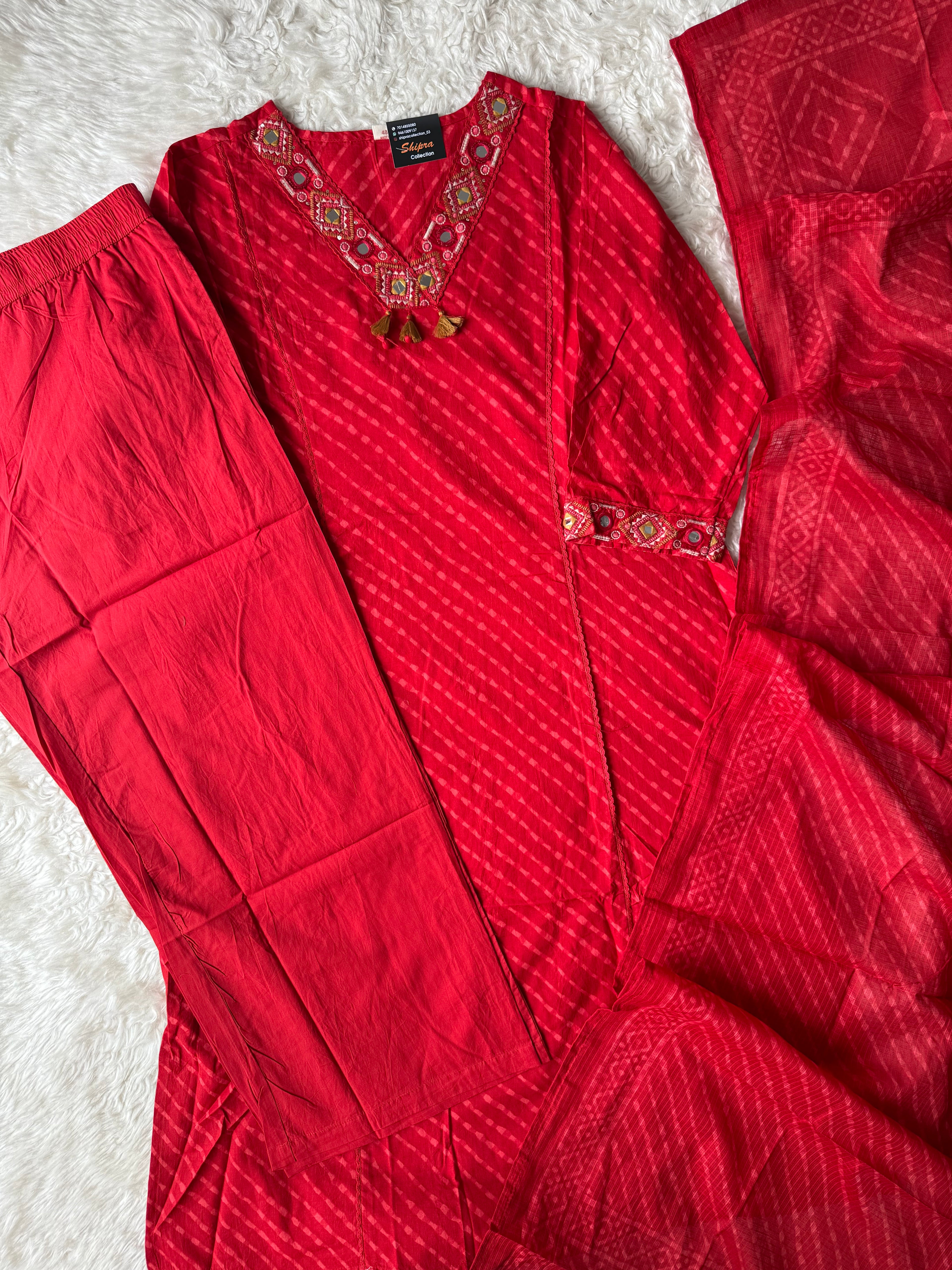 Premium Cotton Lehariya Set