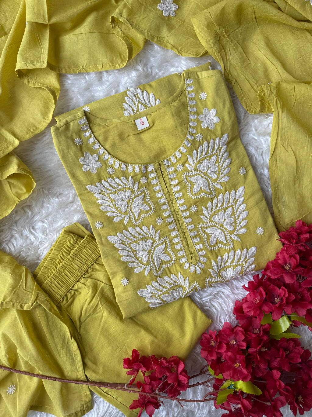 Premium Mul Cotton Kurti Pant Dupatta Set