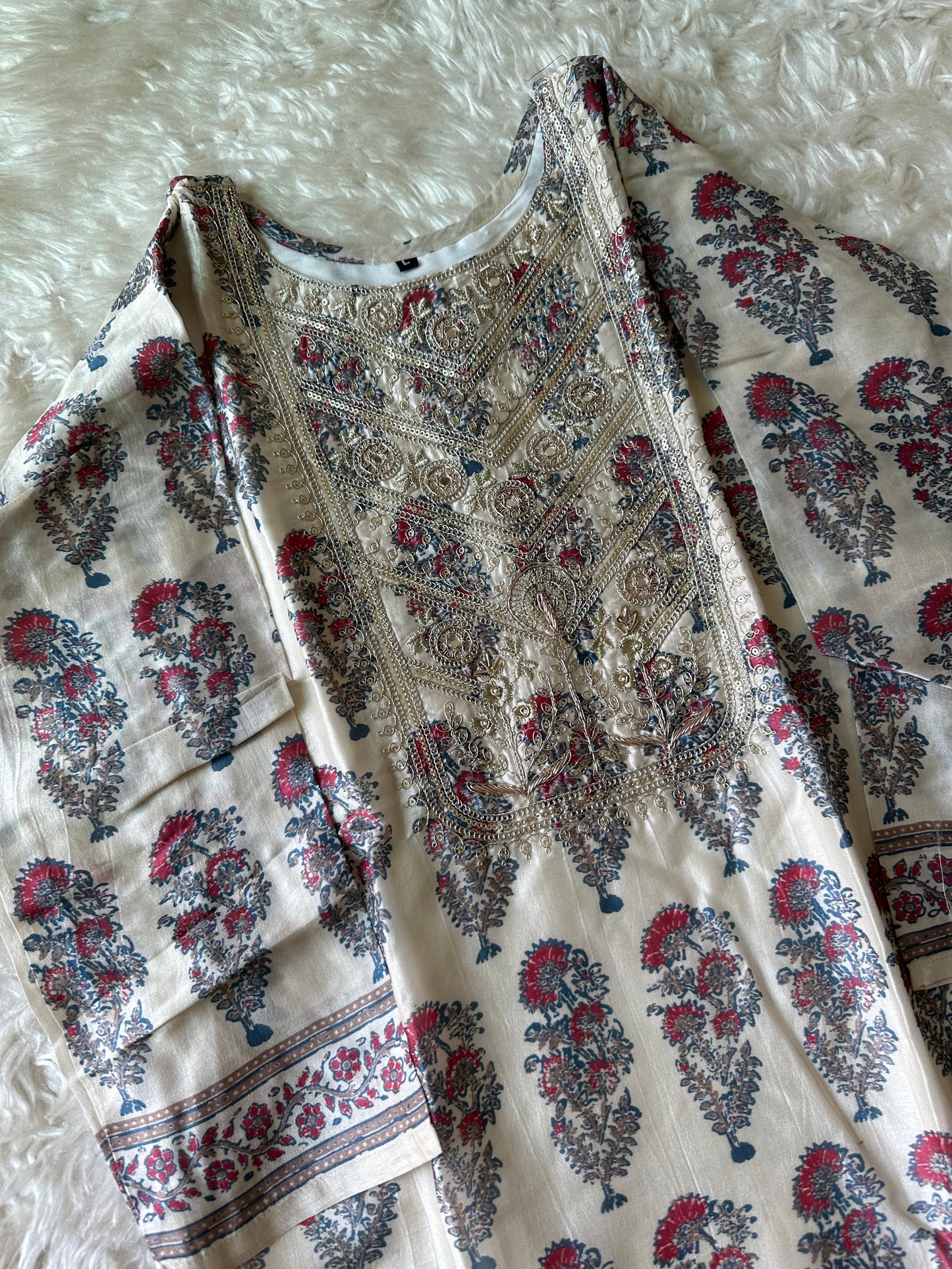Pure Silk Kurti Pant Dupatta Set