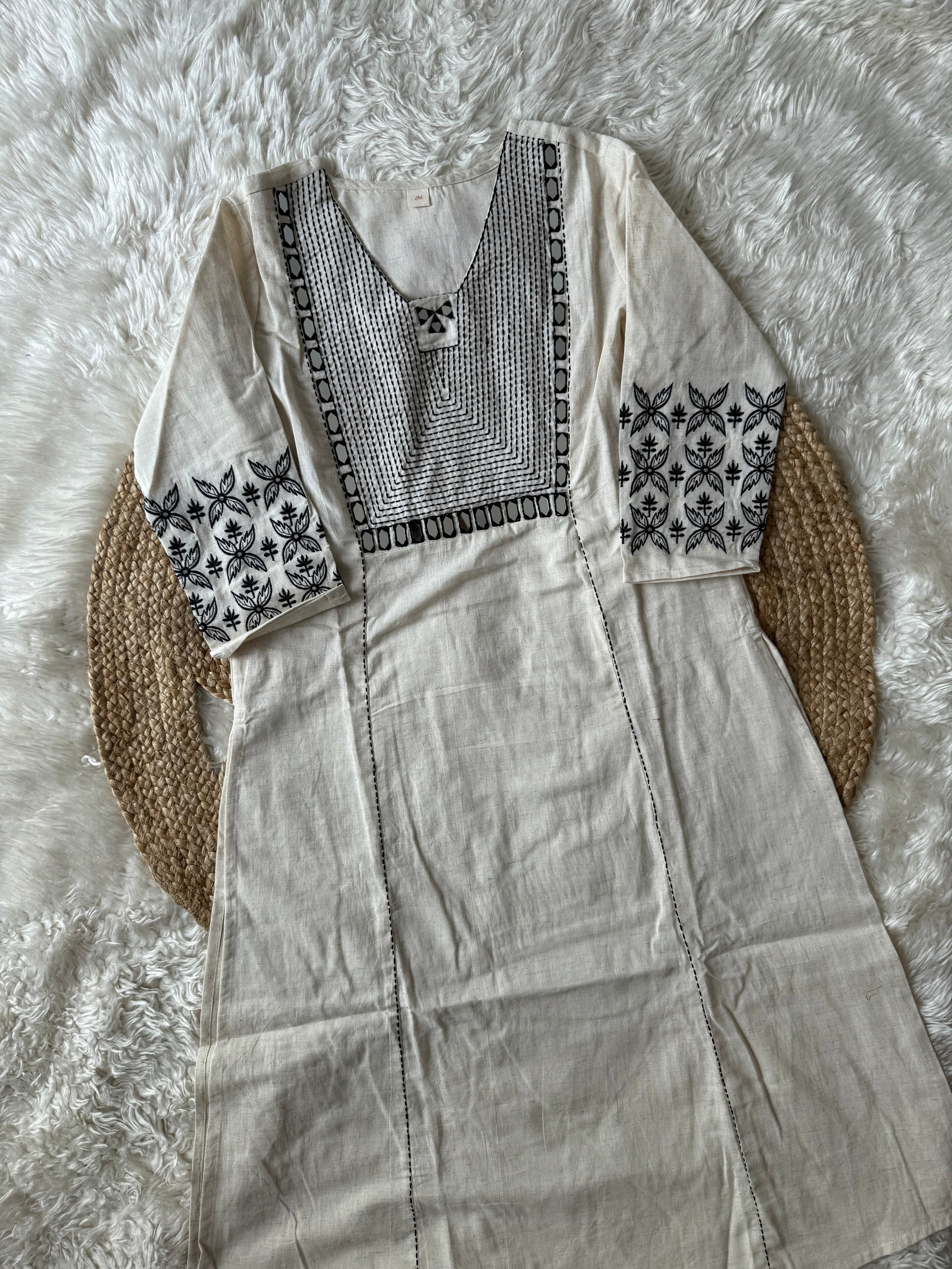 Khadi Cotton Kurti Pant Set
