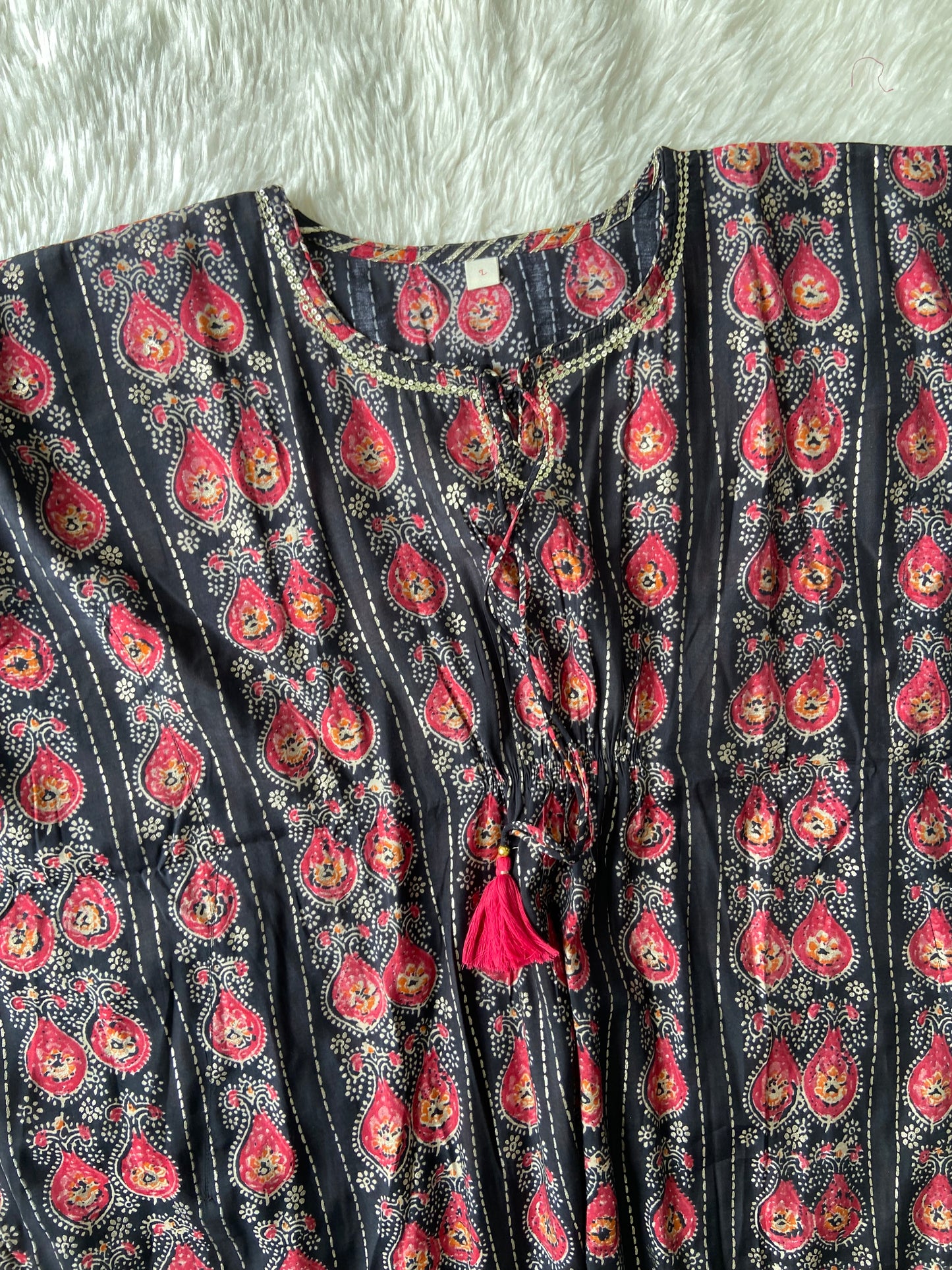 Pure Muslin Silk kaftan Kurti Pant Set