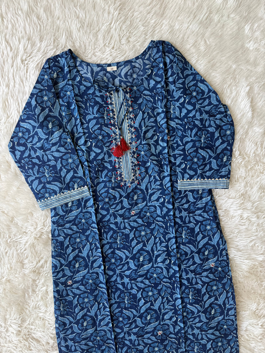 Breathable Cotton Kurti Pant Cotton Dupatta Set