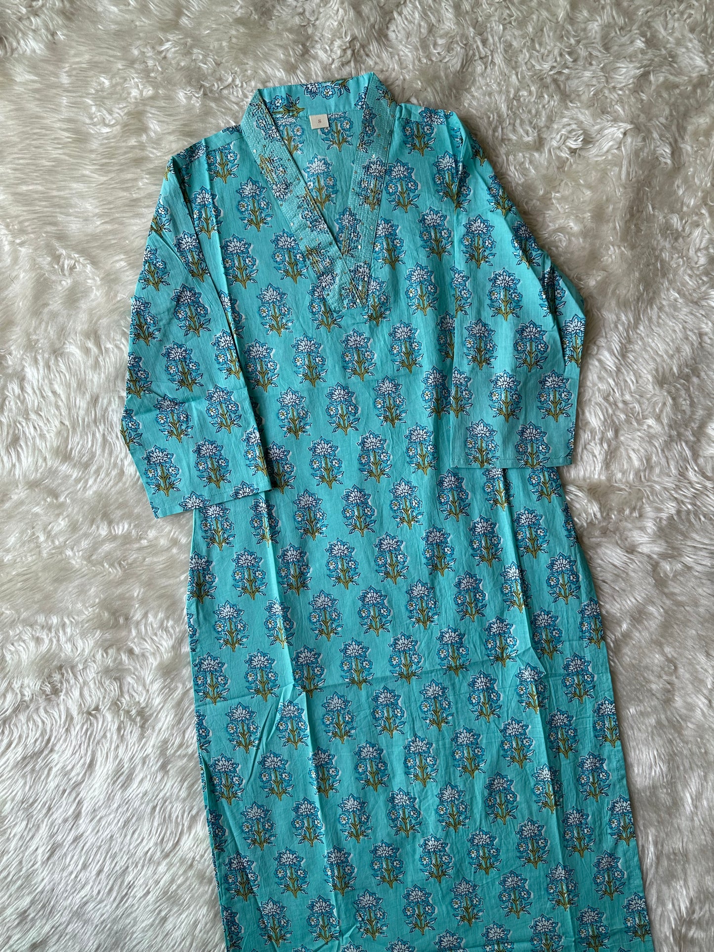 Premium Cotton V- Neck Kurti