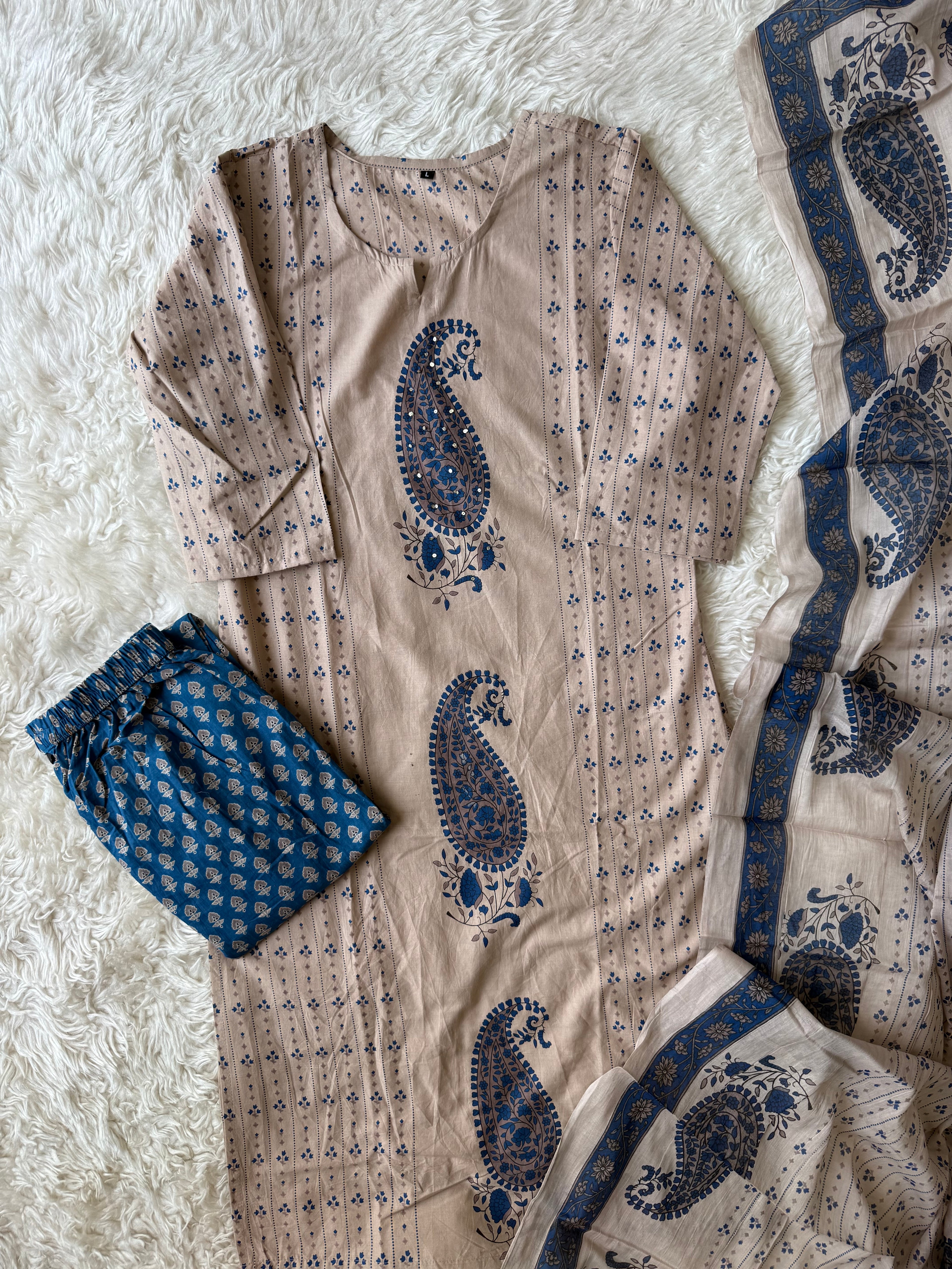 Budget Friendly Kurti Pant Dupatta Set