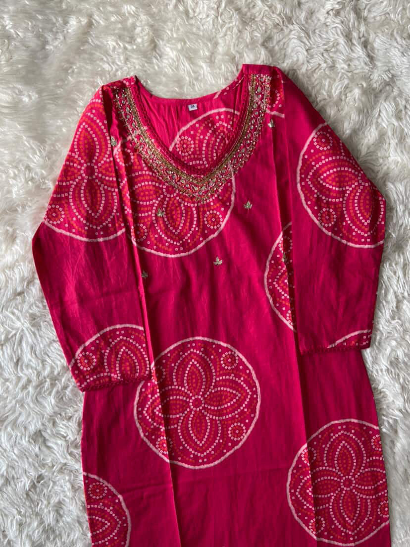 Premium Cotton Kurti Pant Dupatta Set