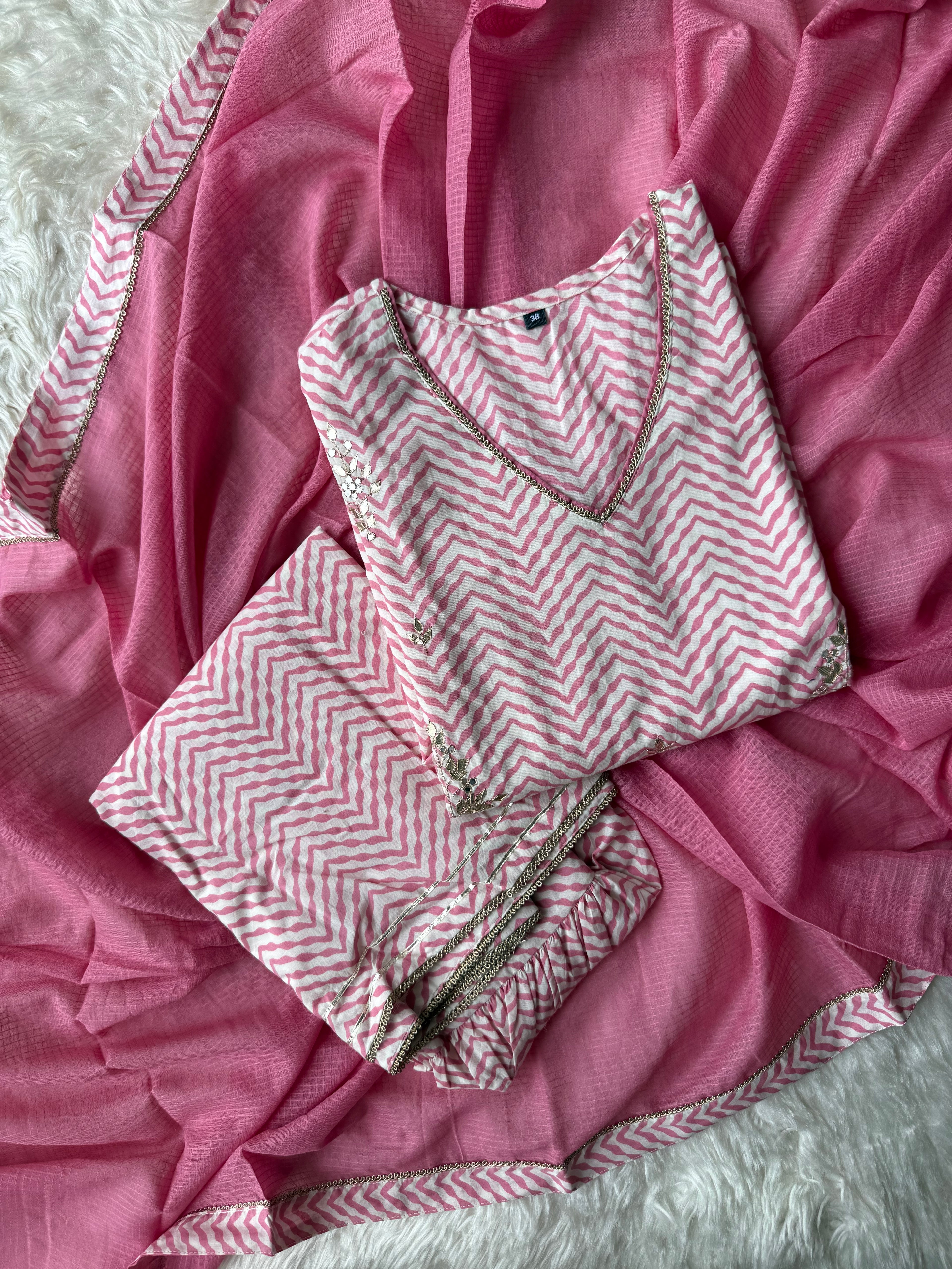 Premium Cotton Kurti Sharara Dupatta Set